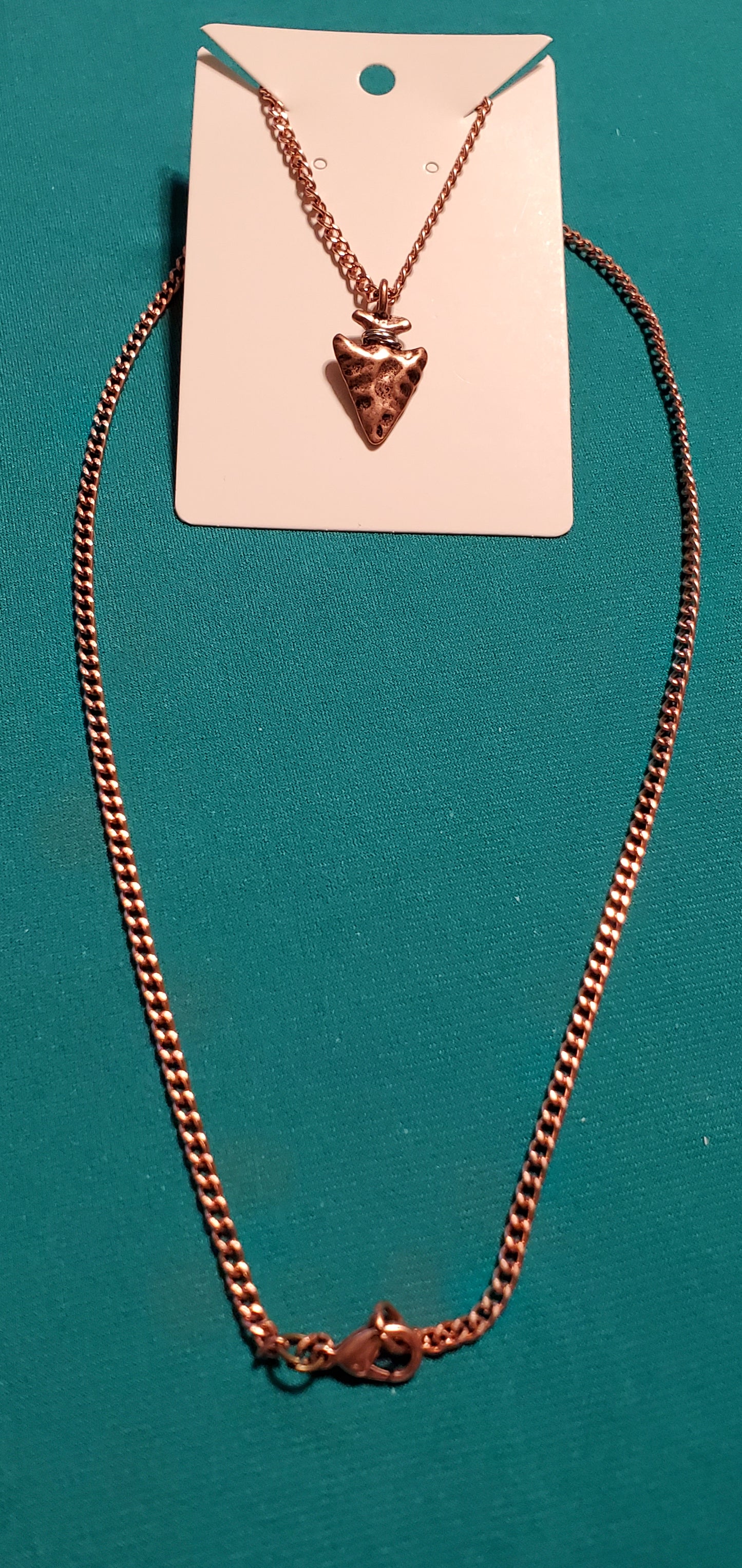 Arrowhead necklace & chain links earrings