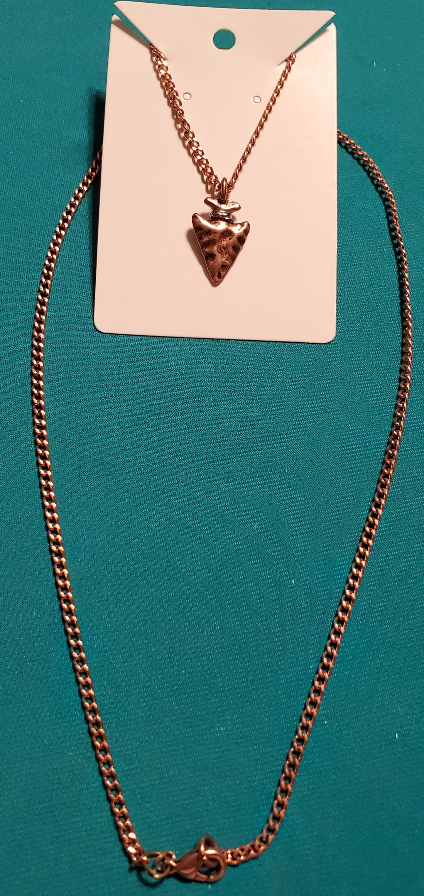 Arrowhead necklace & chain links earrings