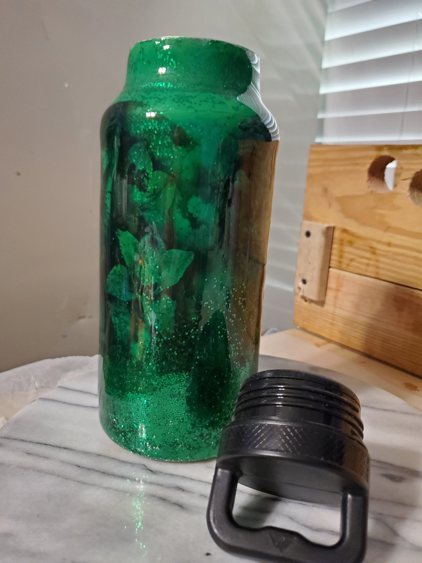36 oz Spooky lady Double walled insulated Stainless steel water bottle