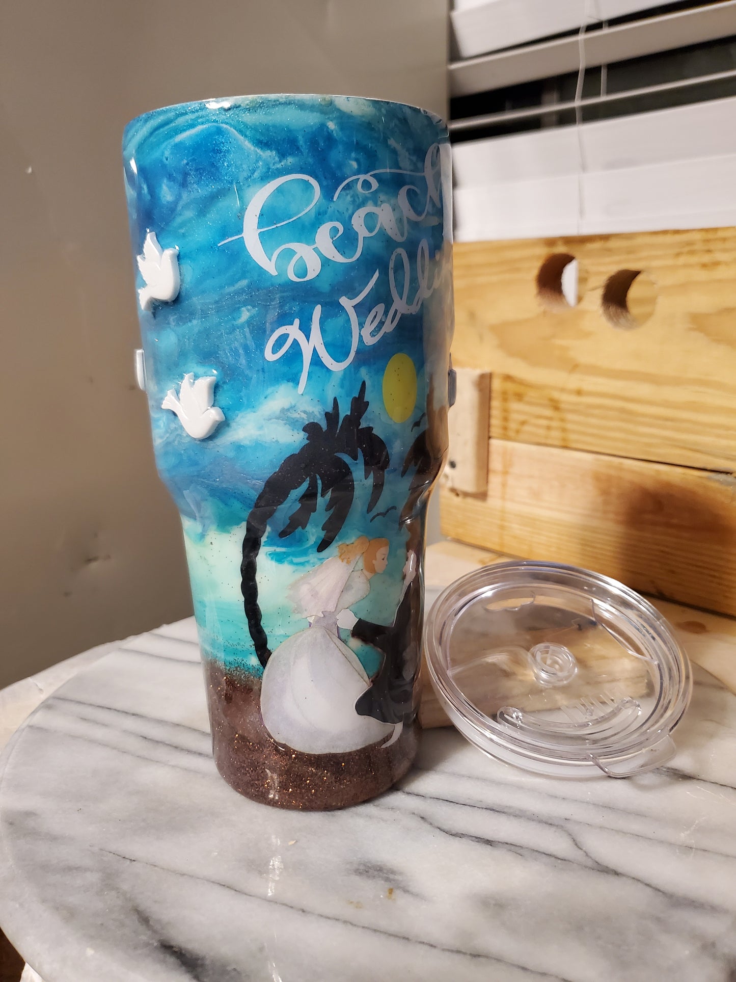 Beach Wedding 30 0z Stainless steel tumbler cup