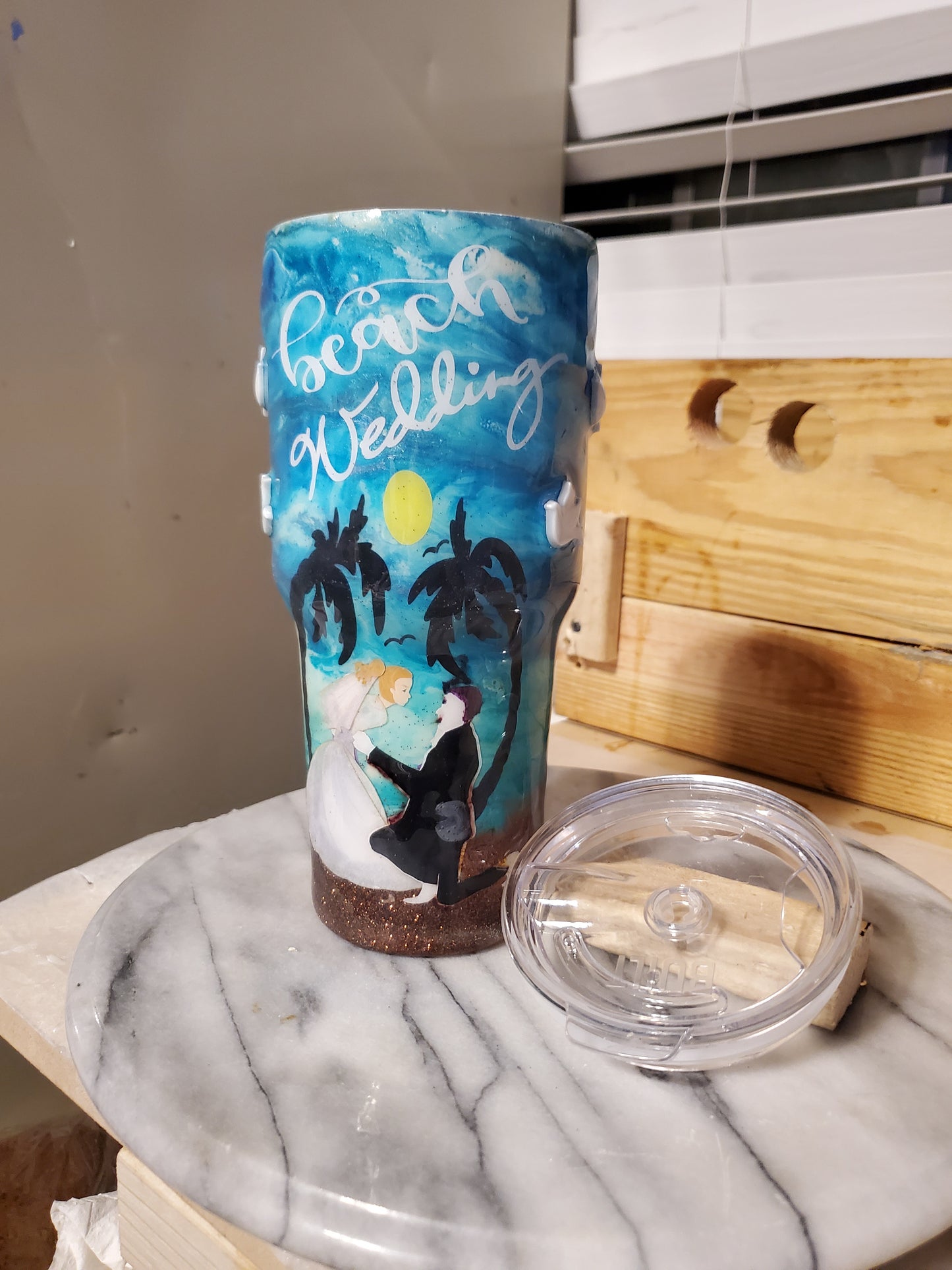 Beach Wedding 30 0z Stainless steel tumbler cup