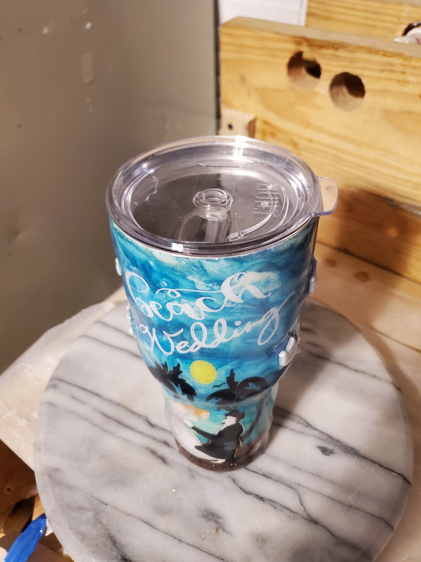 Beach Wedding 30 0z Stainless steel tumbler cup