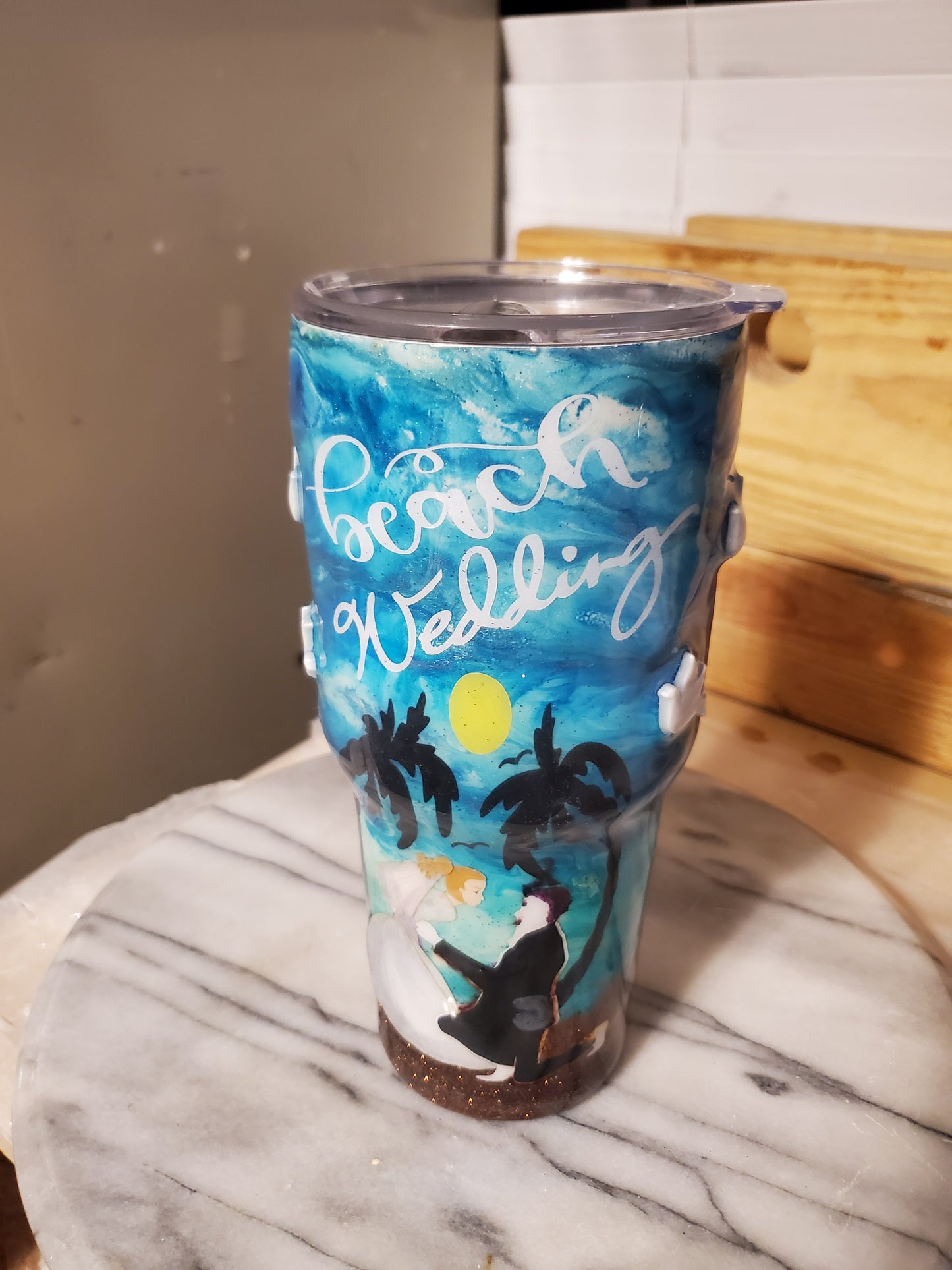 Beach Wedding 30 0z Stainless steel tumbler cup