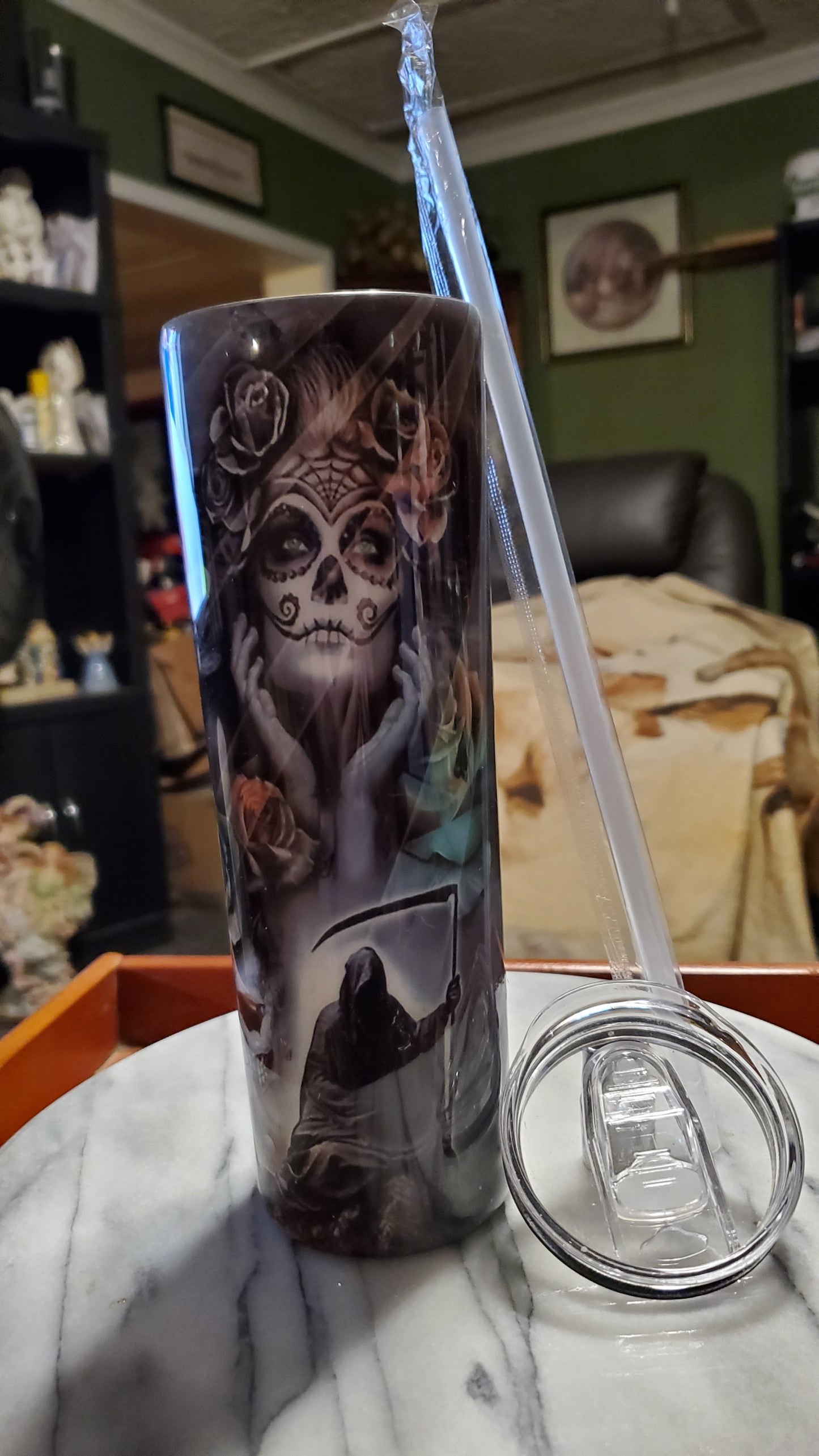 30 oz Reaper on hogg stainless steel tumbler cup