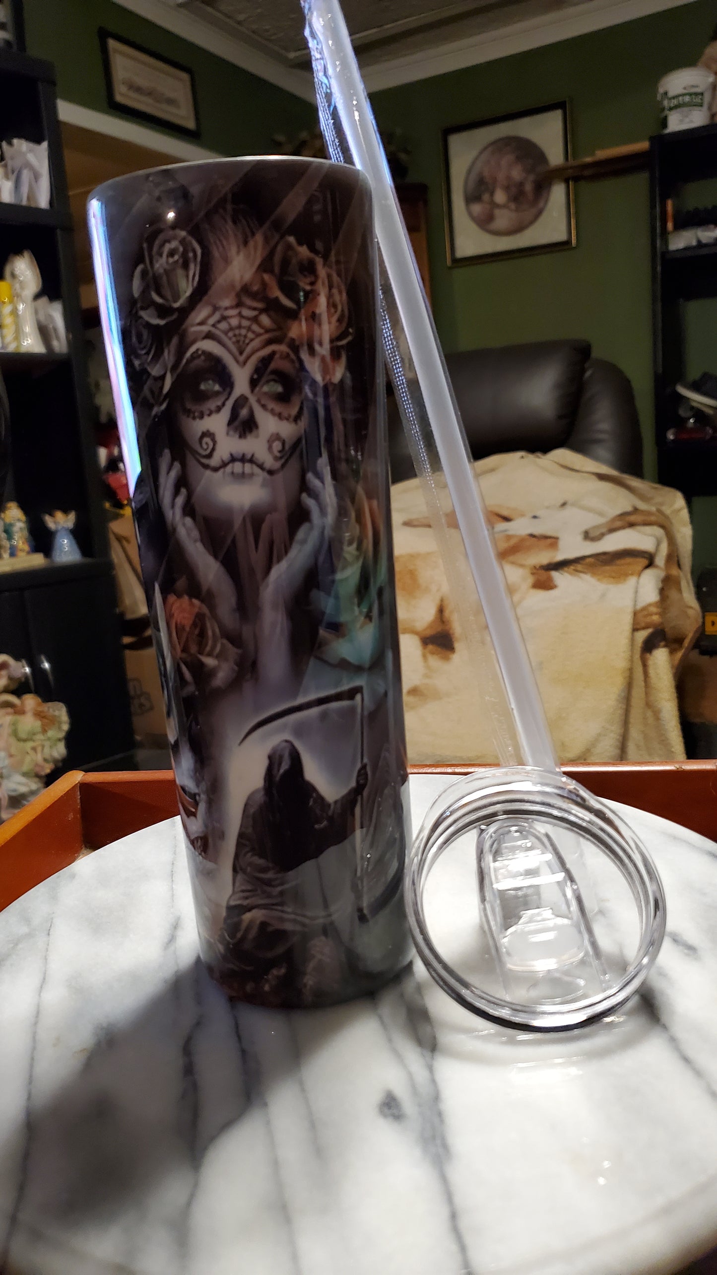 30 oz Reaper on hogg stainless steel tumbler cup