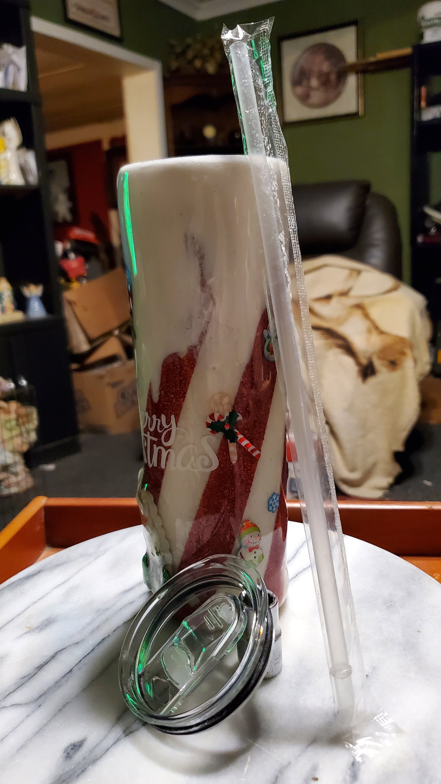 30 oz Merry Christmas stainless steel tumbler cup