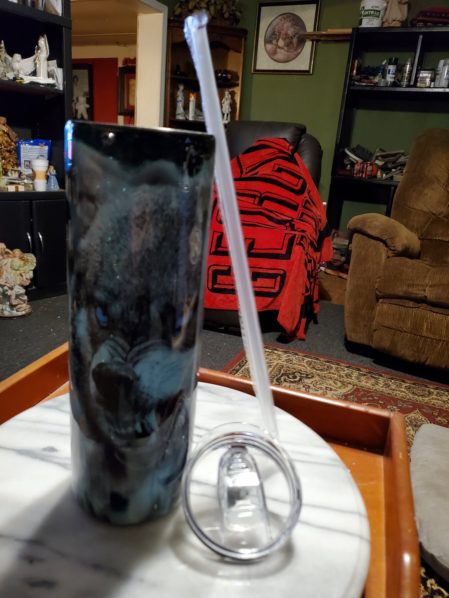 30 oz Wolf and Tiger stanless steel hogg tumbler