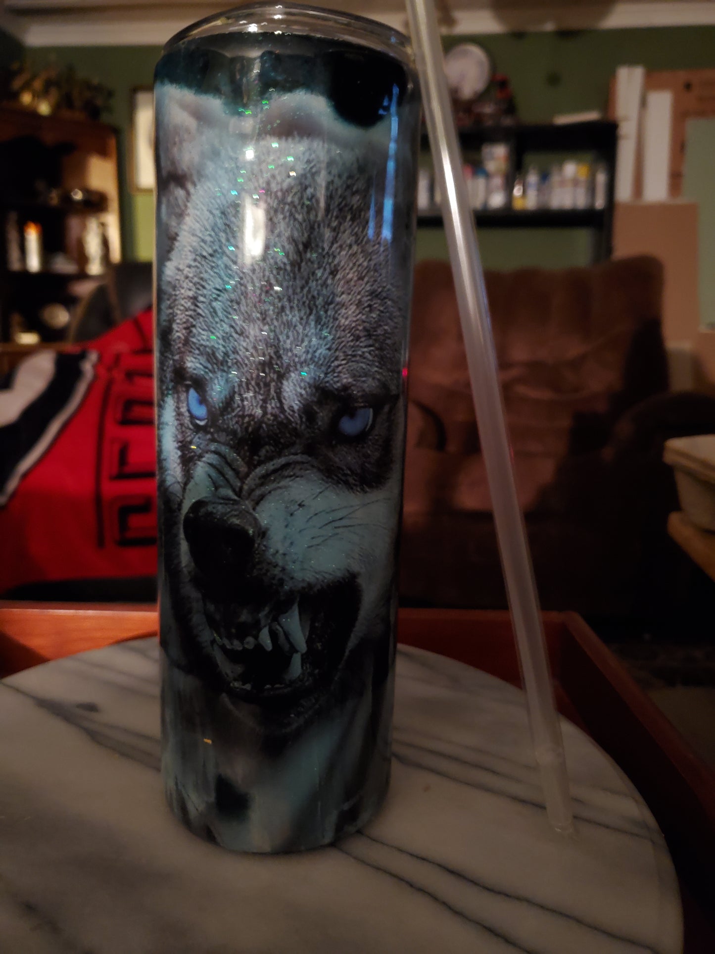 30 oz Wolf and Tiger stanless steel hogg tumbler