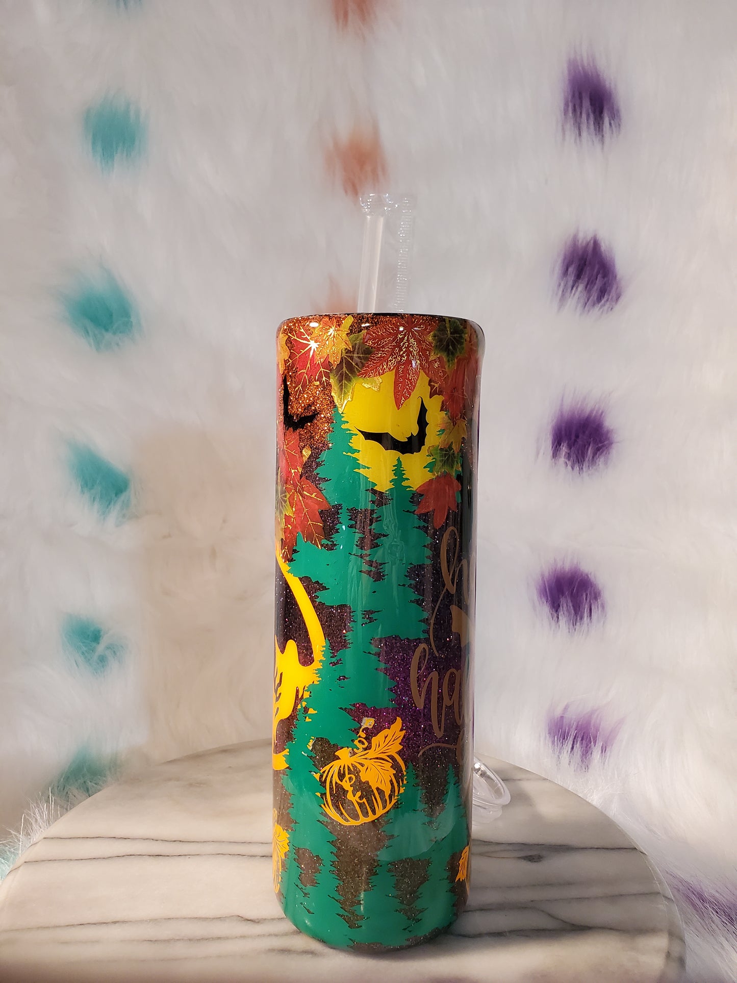 30 oz Happy Halloween double wall stainless steel tumbler cup