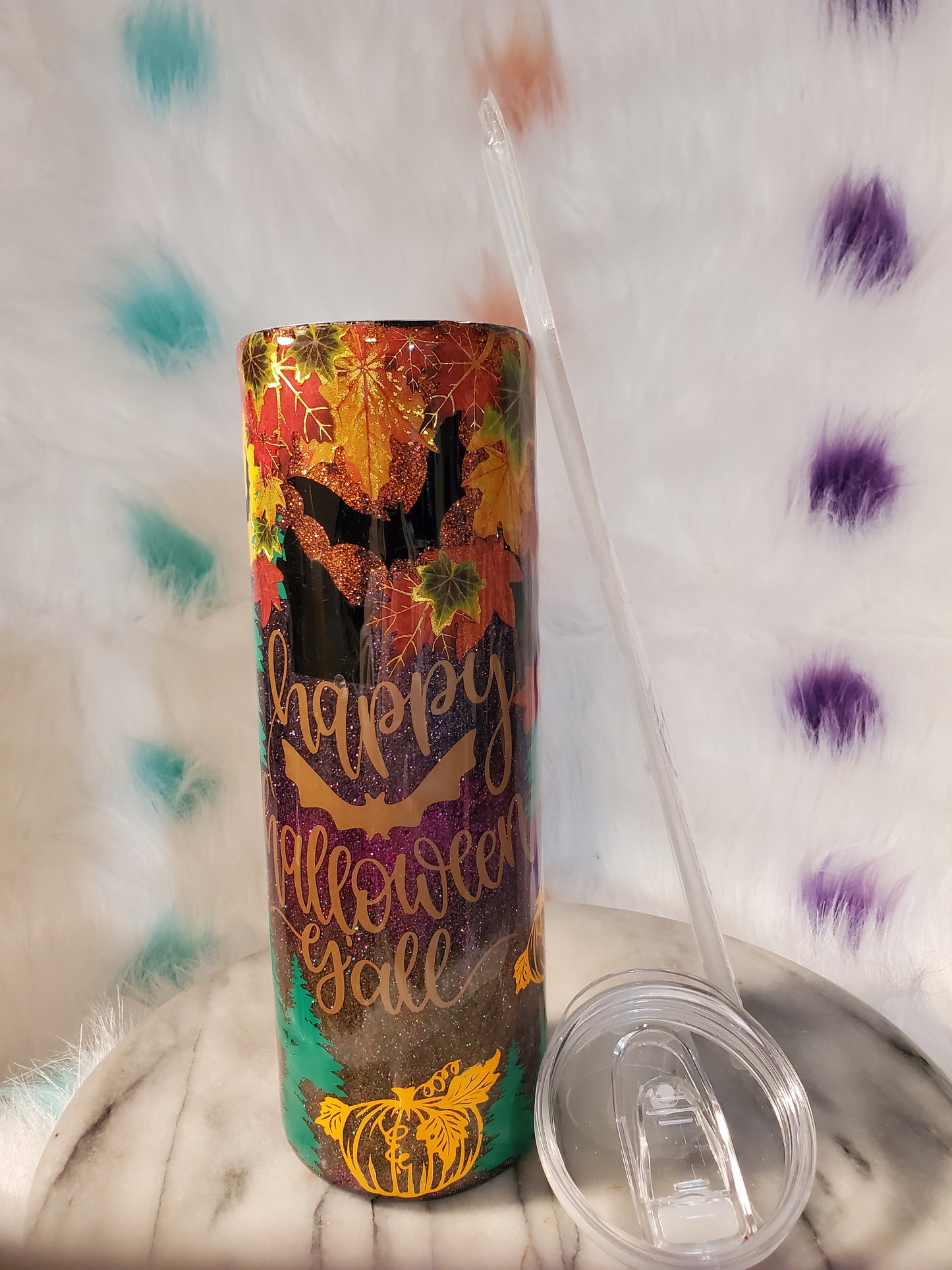 30 oz Happy Halloween double wall stainless steel tumbler cup