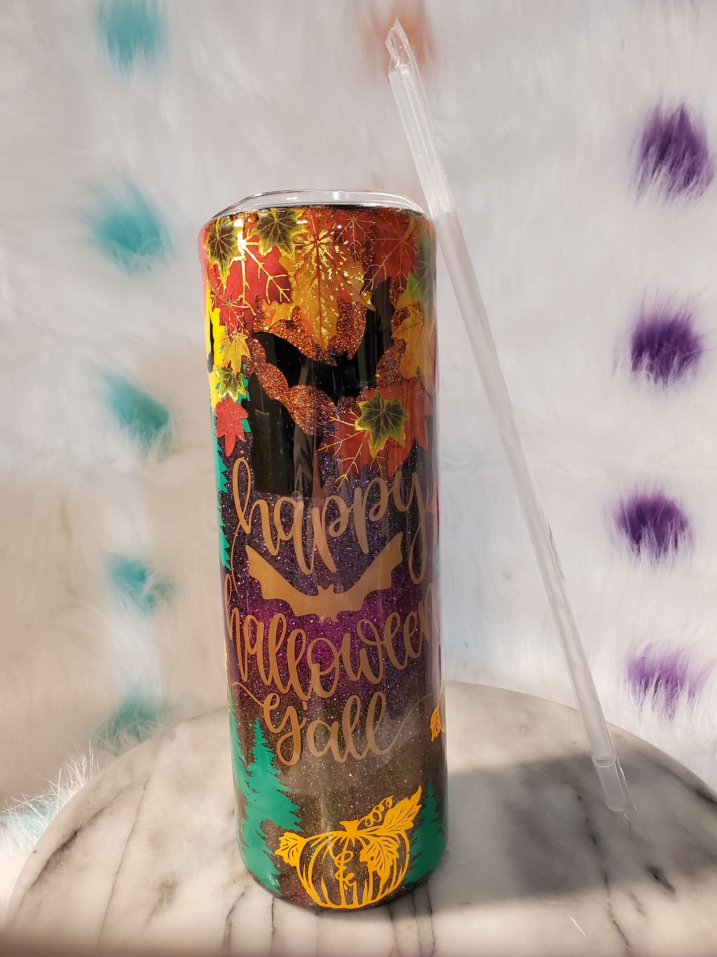 30 oz Happy Halloween double wall stainless steel tumbler cup