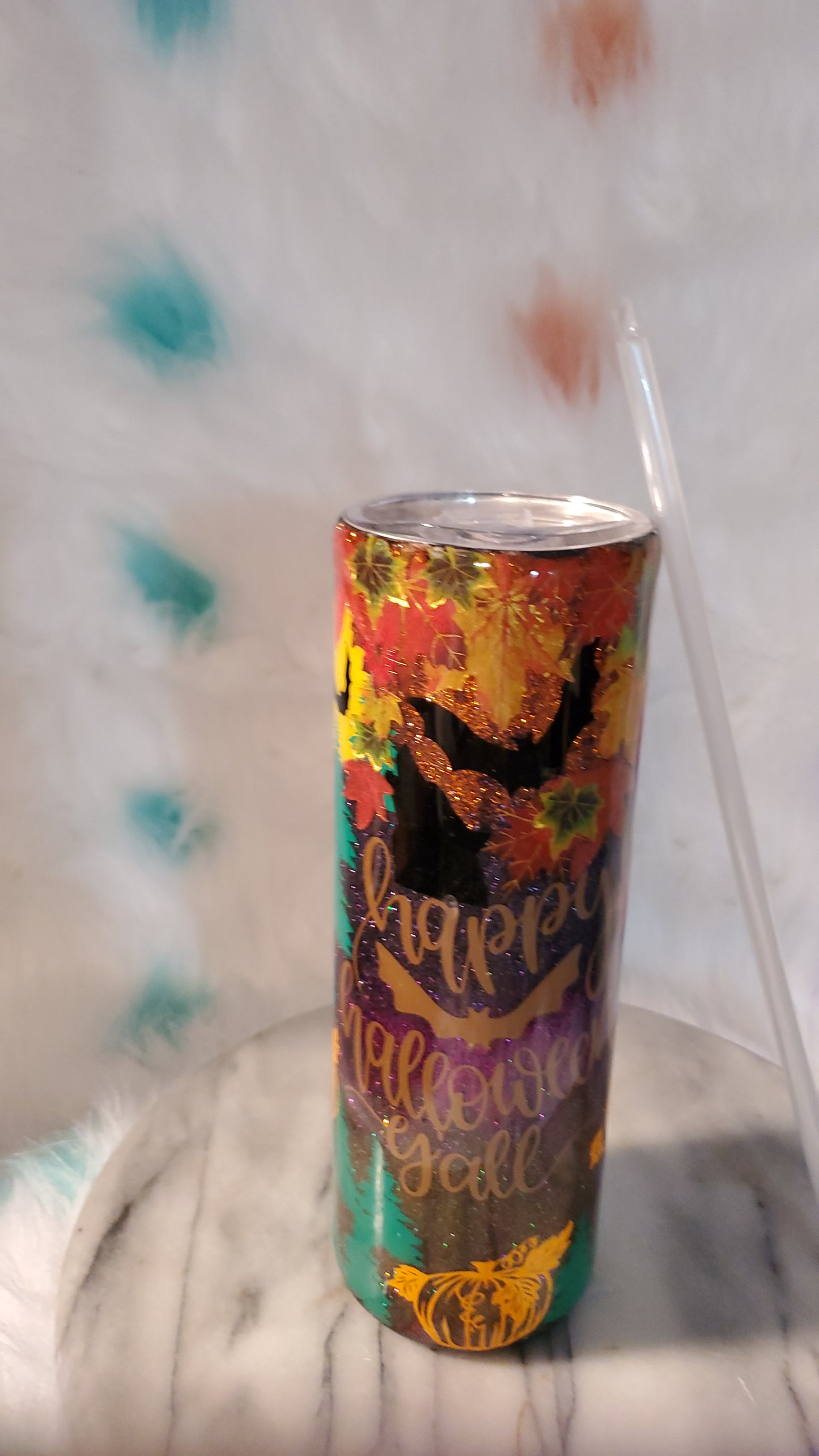30 oz Happy Halloween double wall stainless steel tumbler cup