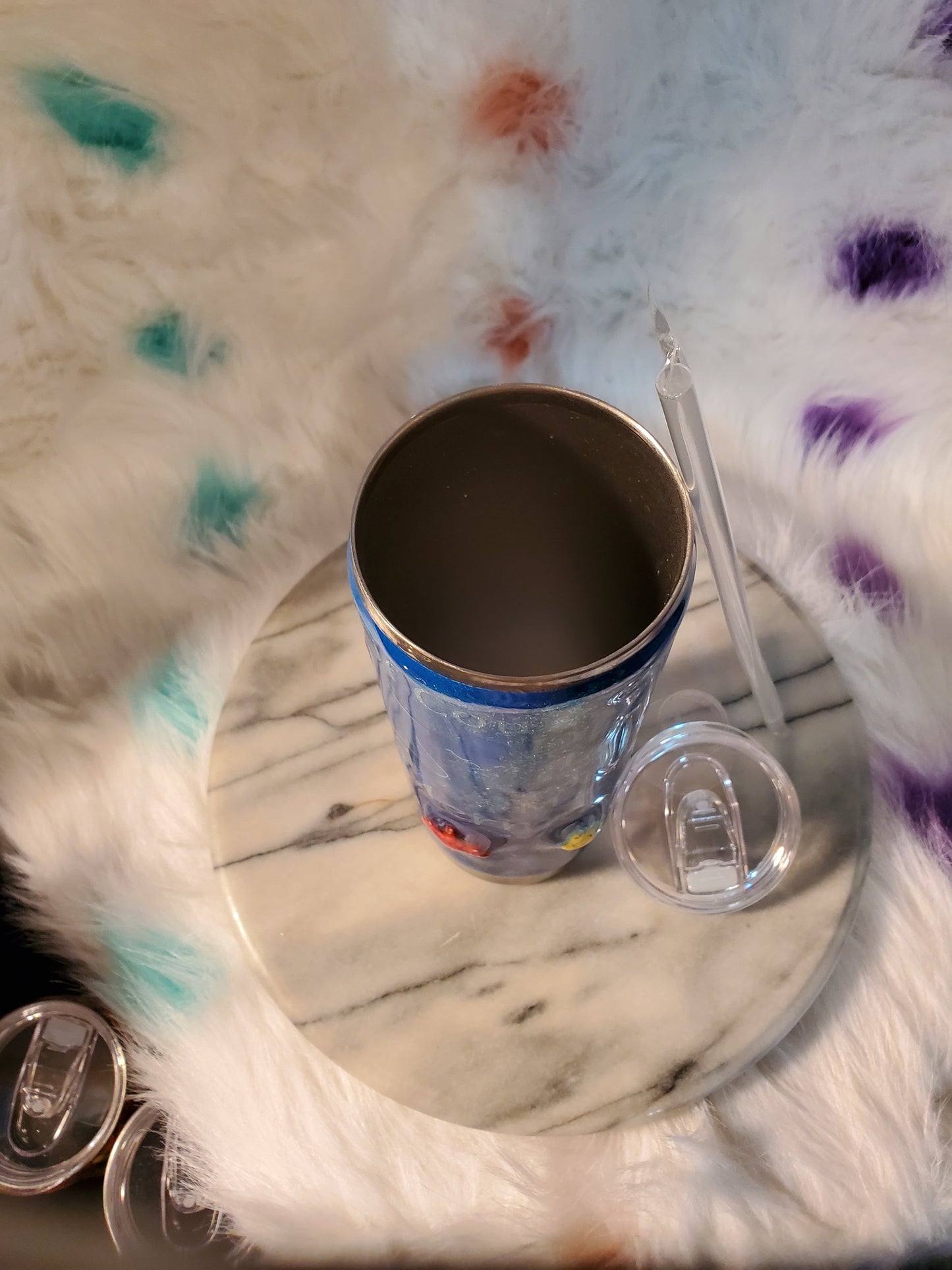30 oz Double wall insulated of course I drink like a fish I'm a mermaid tumbler cup