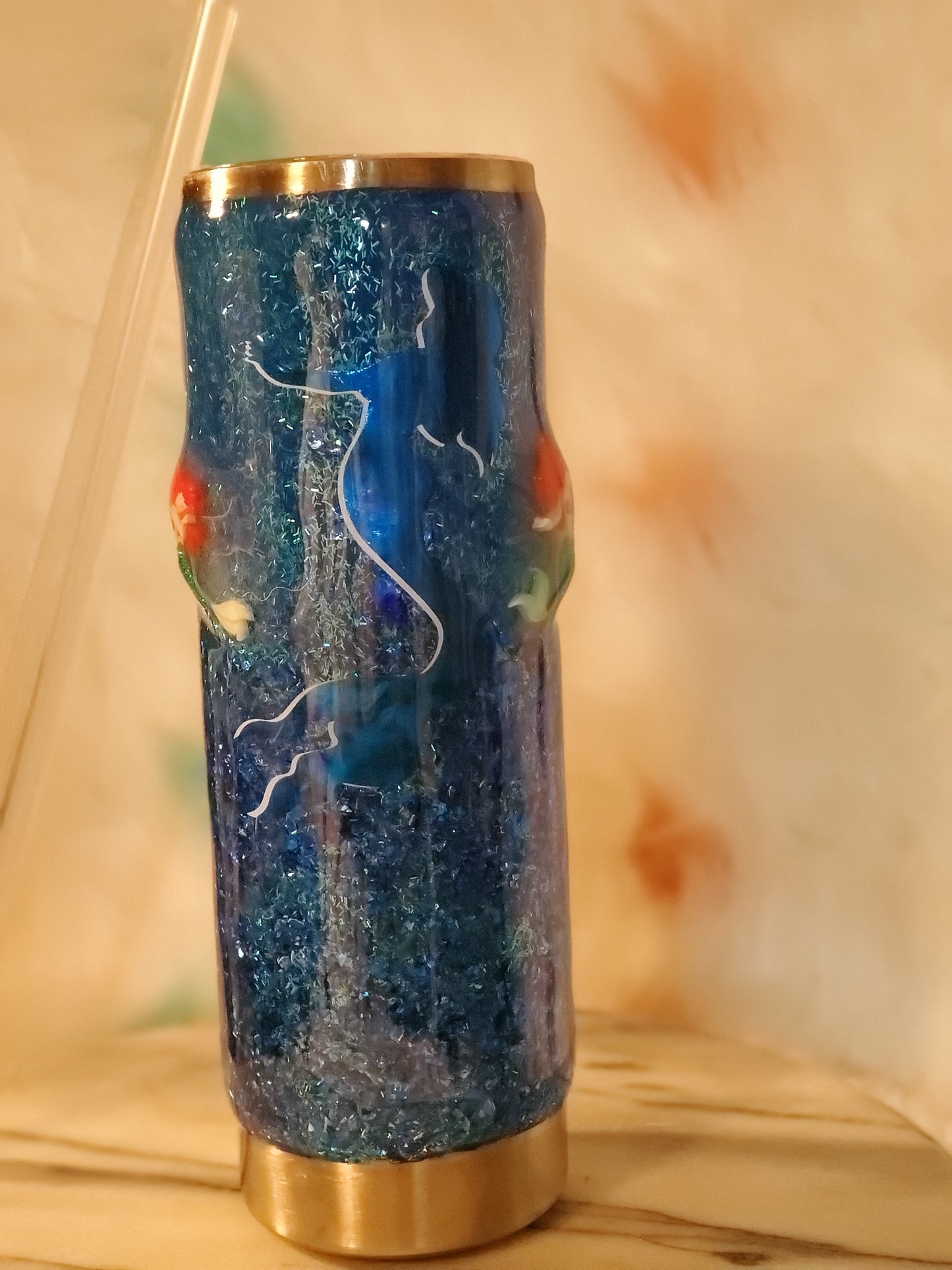 30 oz Double wall insulated of course I drink like a fish I'm a mermaid tumbler cup