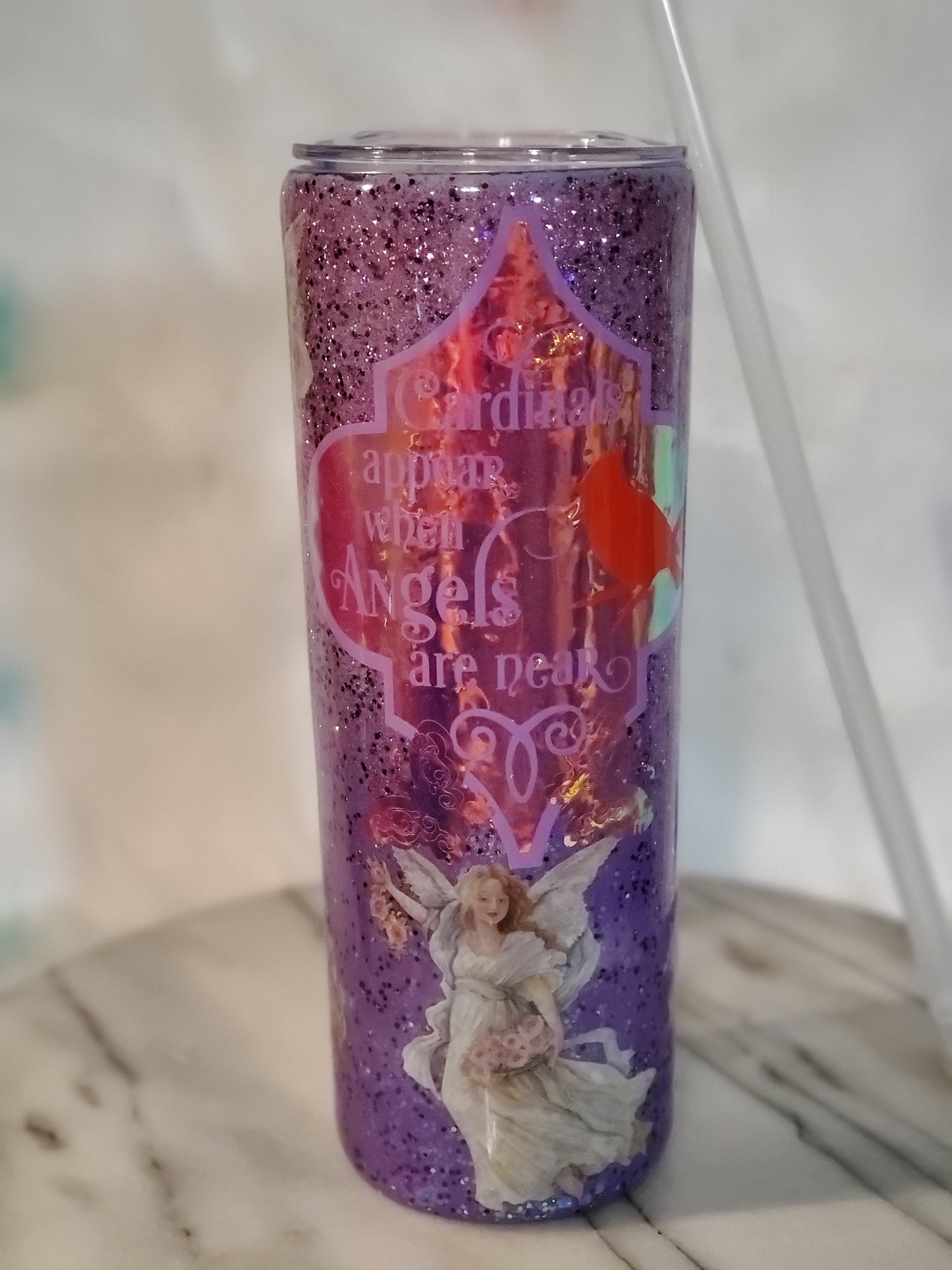 30 oz When a cardinal appears double wall stainless steel tumbler cup.