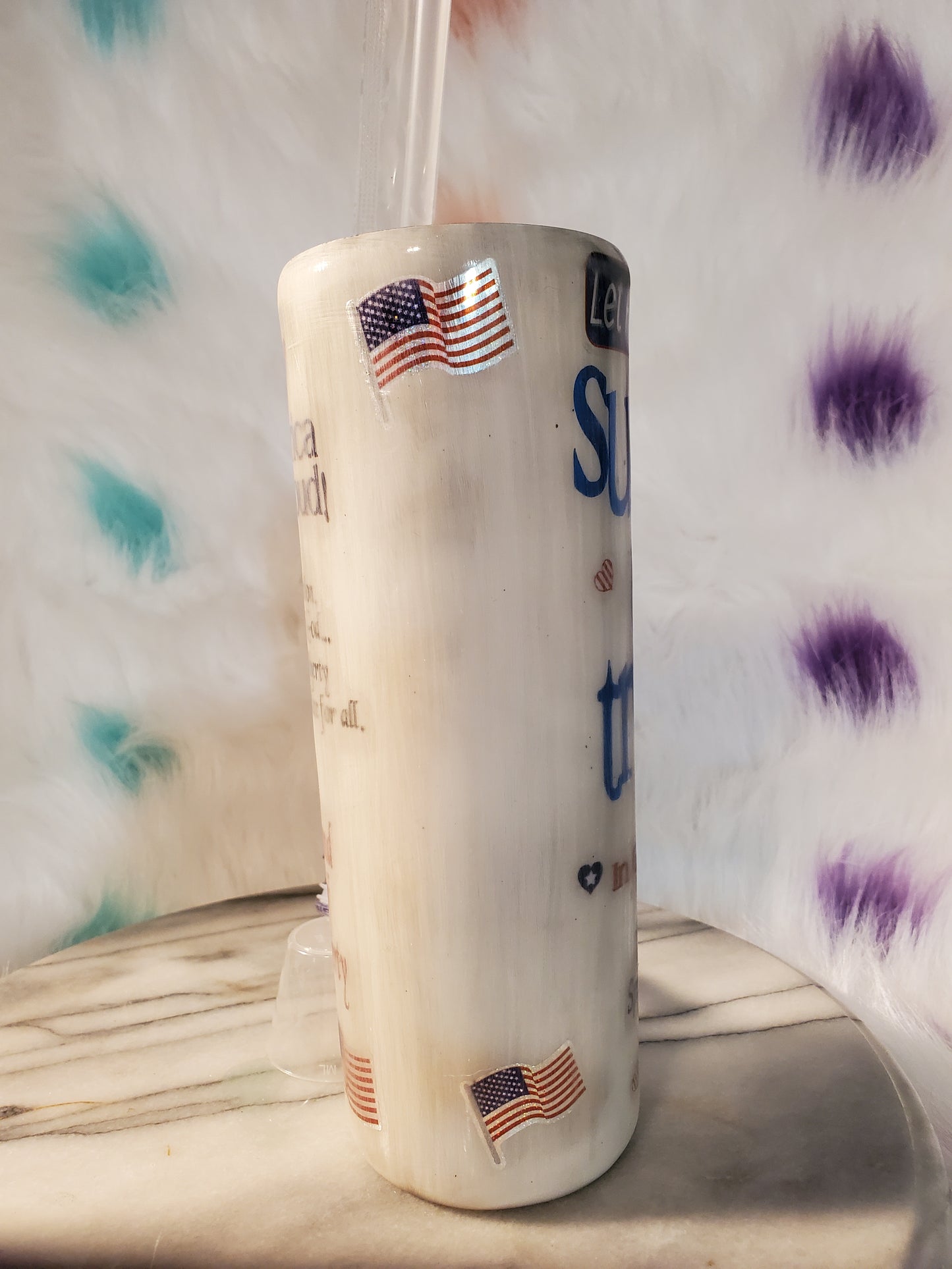30 oz Support our troops double wall stainless steel tumbler cup