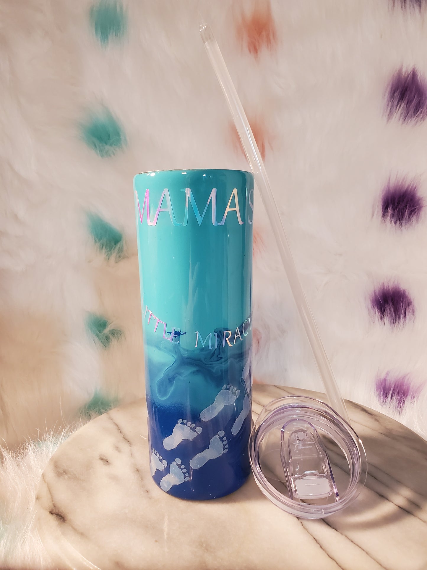 30 oz Mama's little miracle stainless steel tumbler cup