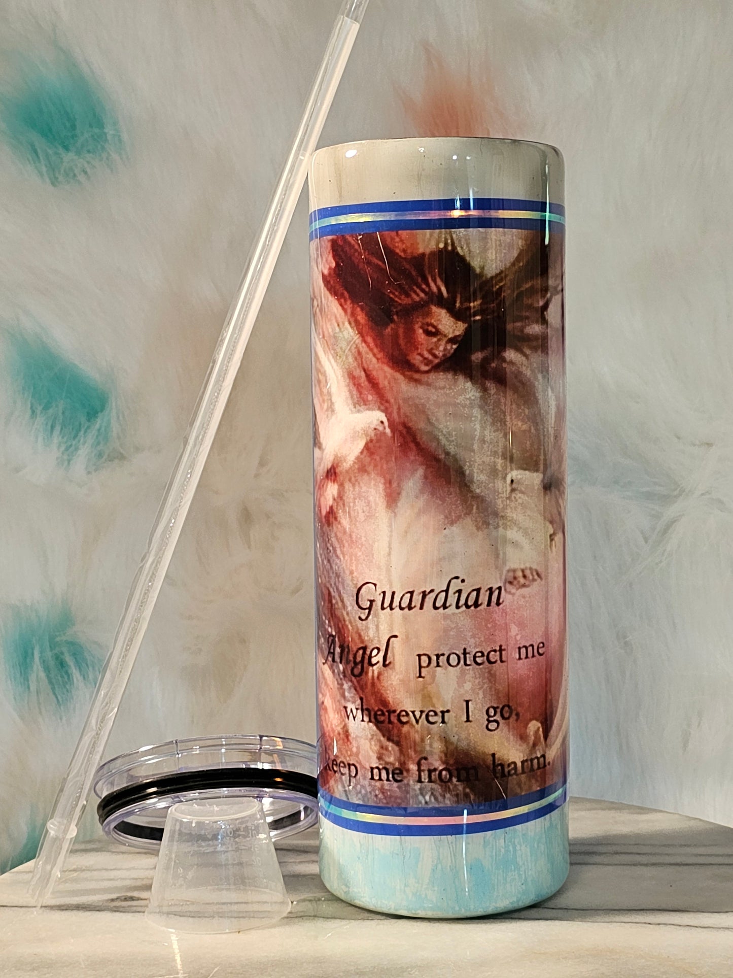 30 oz Angle watching over you double wall stainless steel tumbler cup