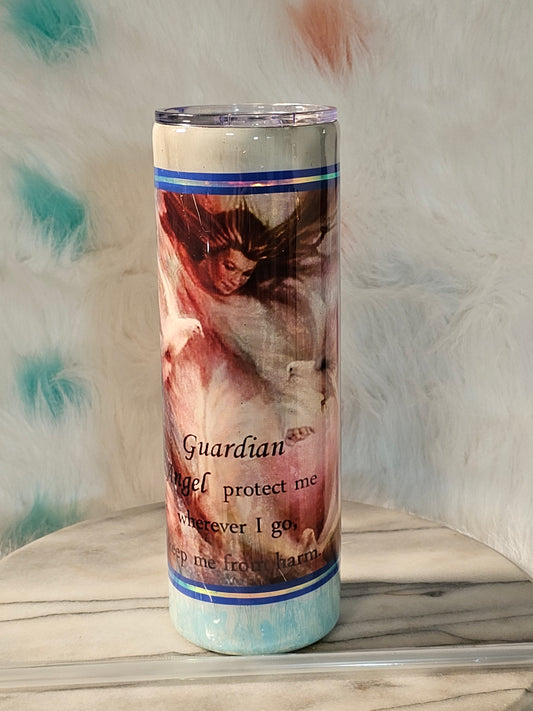 30 oz Angle watching over you double wall stainless steel tumbler cup