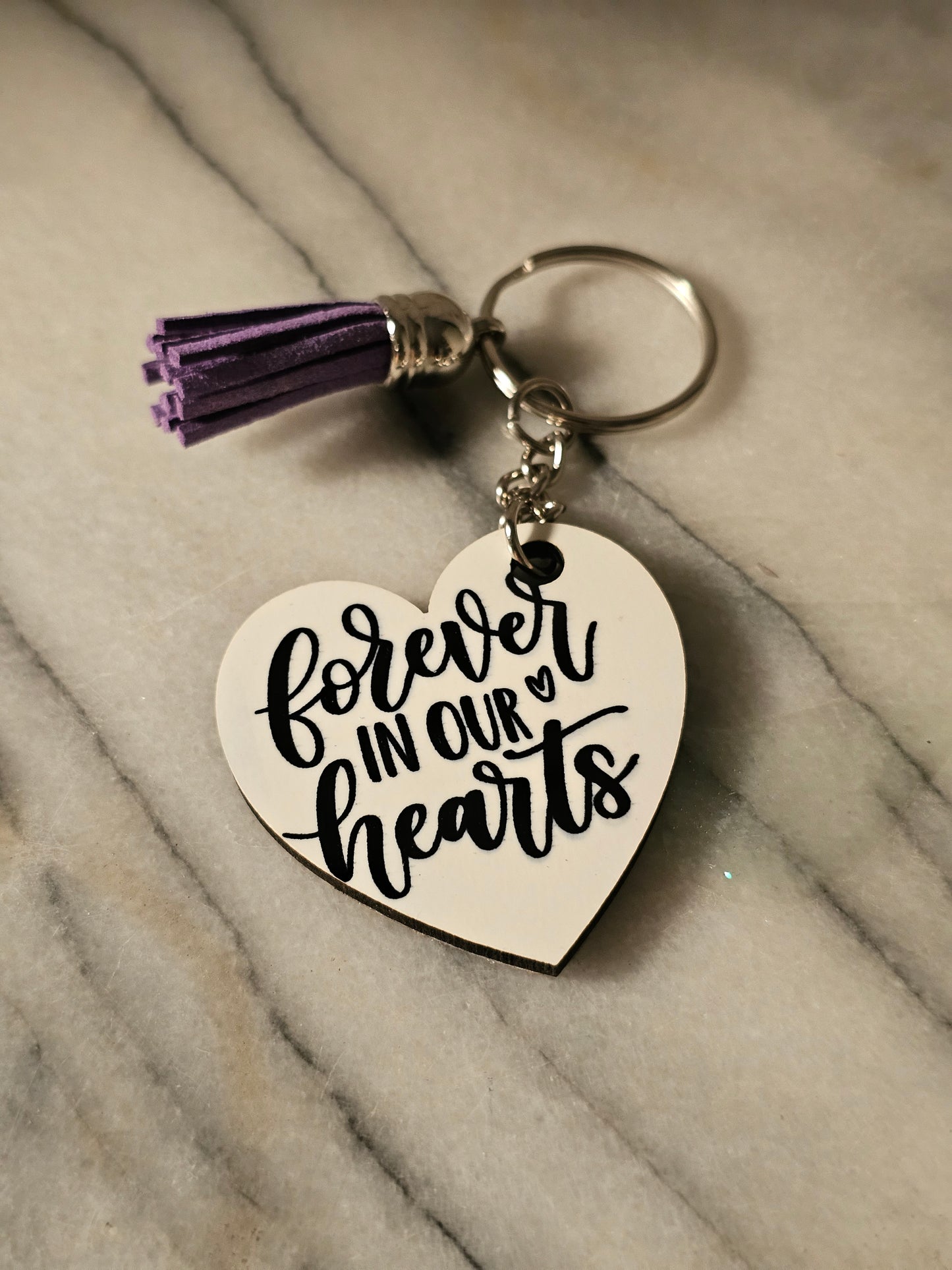 Sublimation heart shape forever in our hearts Keychains