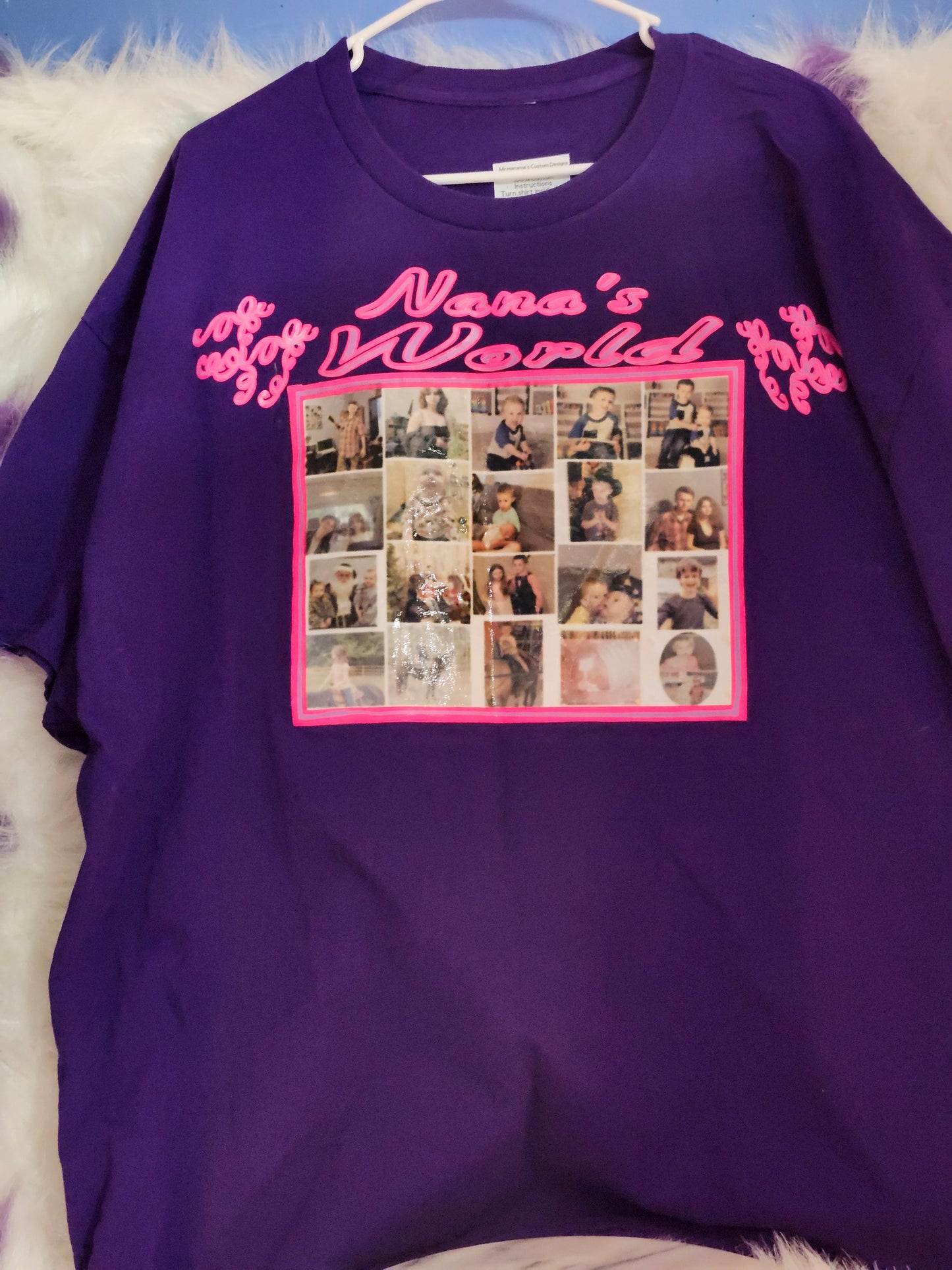 Size 3X 100% Purple cotton family personalized tshirt