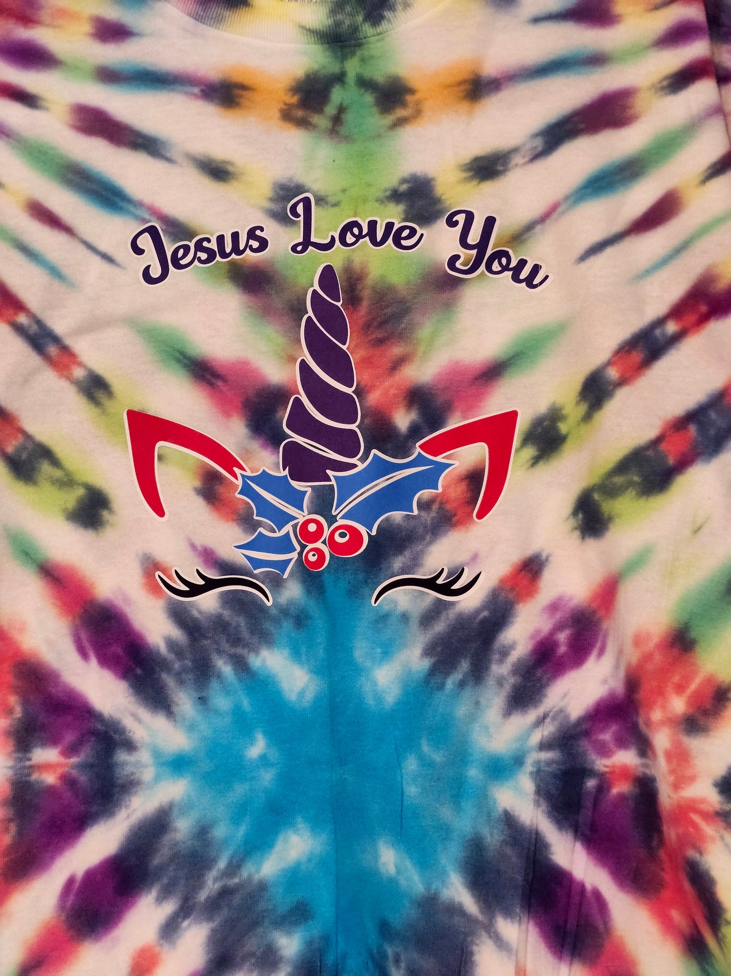 3X 100% cotton Jesus loves you tie die tshirt