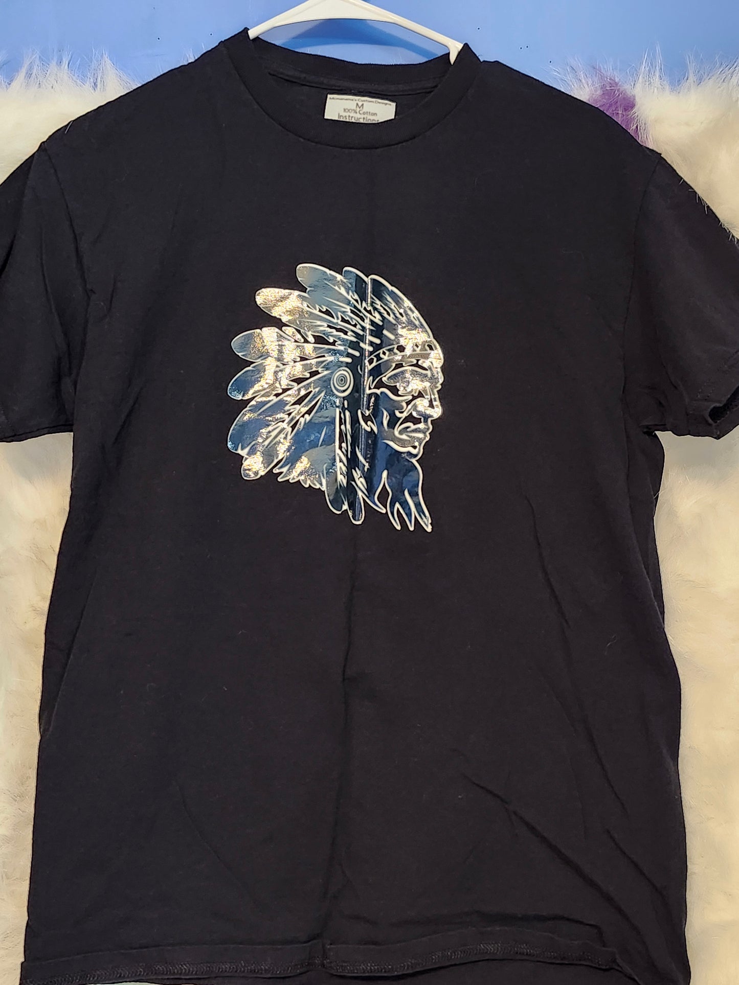 SizeM.100% cotton black Indian head tshirts