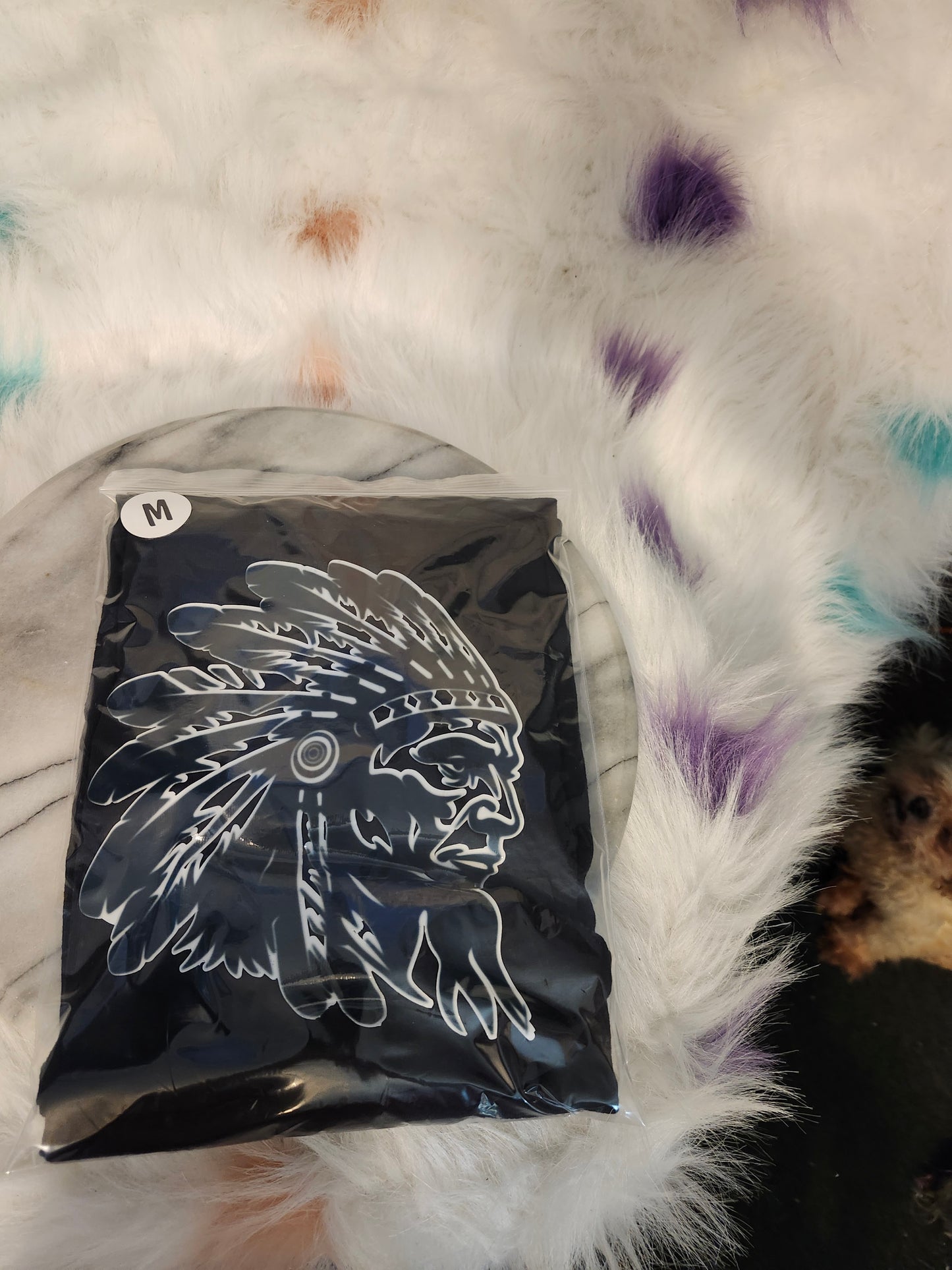 SizeM.100% cotton black Indian head tshirts