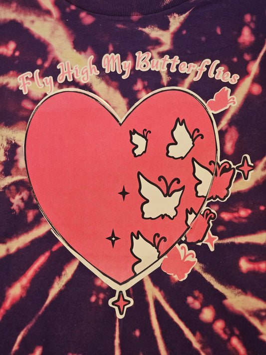 Size S 100 %cotton Fly my butterflies tie dye T-Shirt
