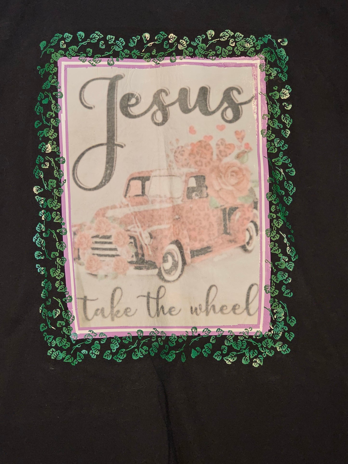Size M 100% cotton black Jesus take the wheel Tshirt