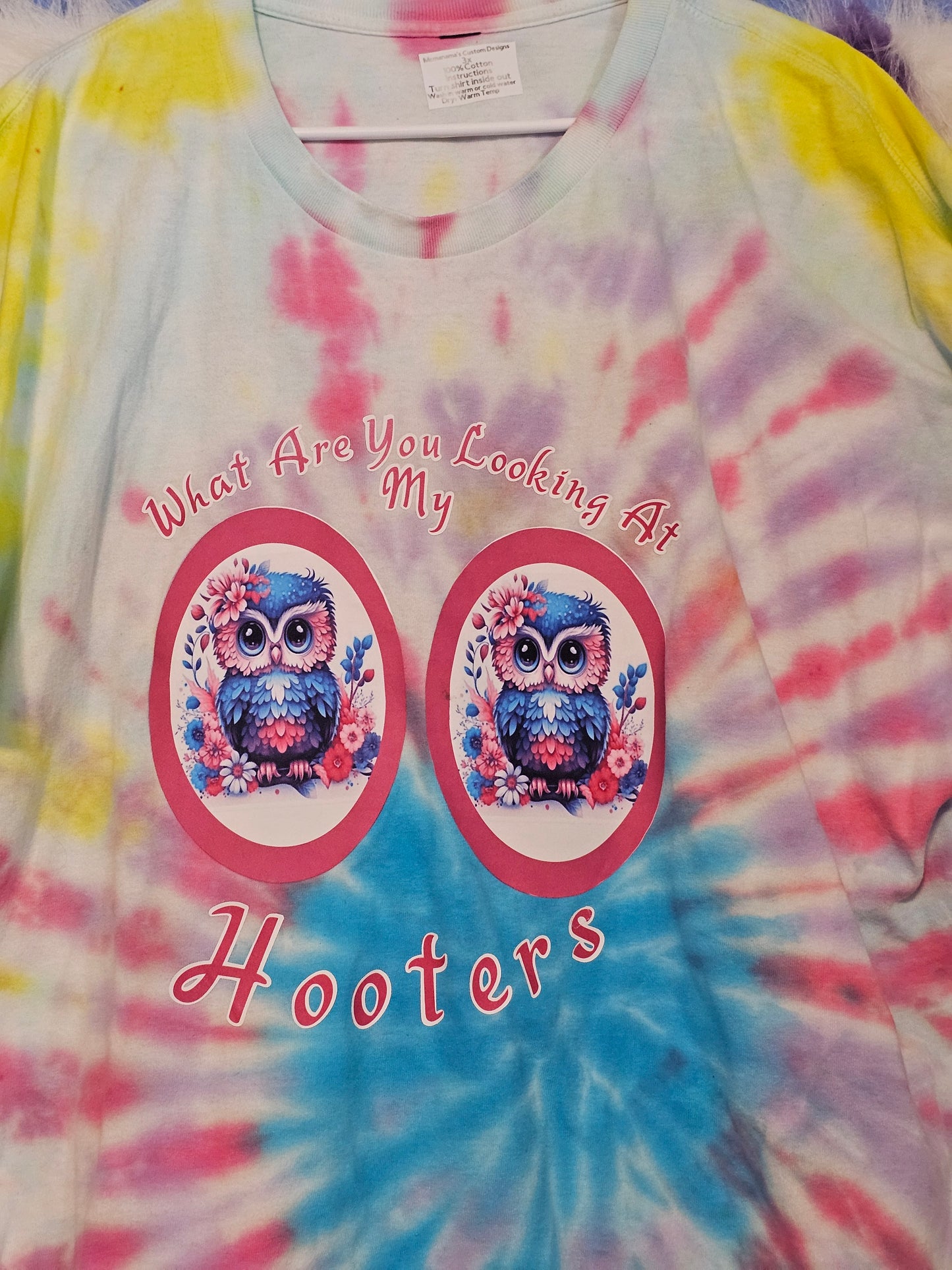 Size 3x 1%cotton What are you looking my hooters tie die shirt