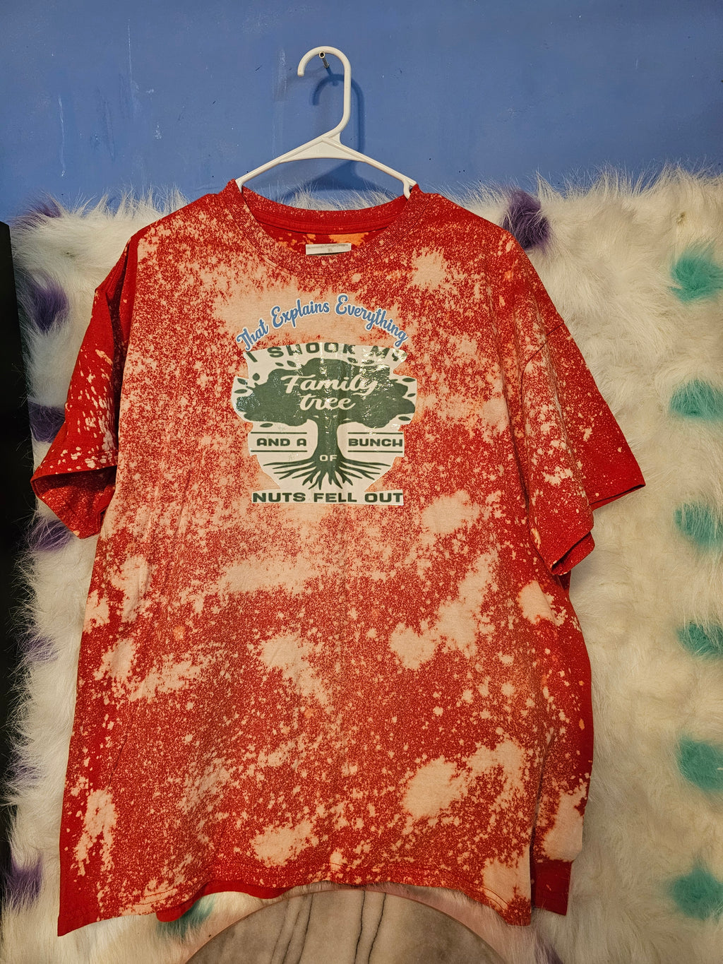 Size M 100% cotton bleach dye family tree Tshirt