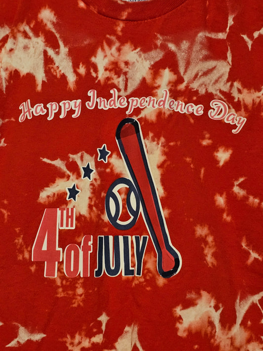 Size M 100% cotton bleach dye Happy independence day TShirts