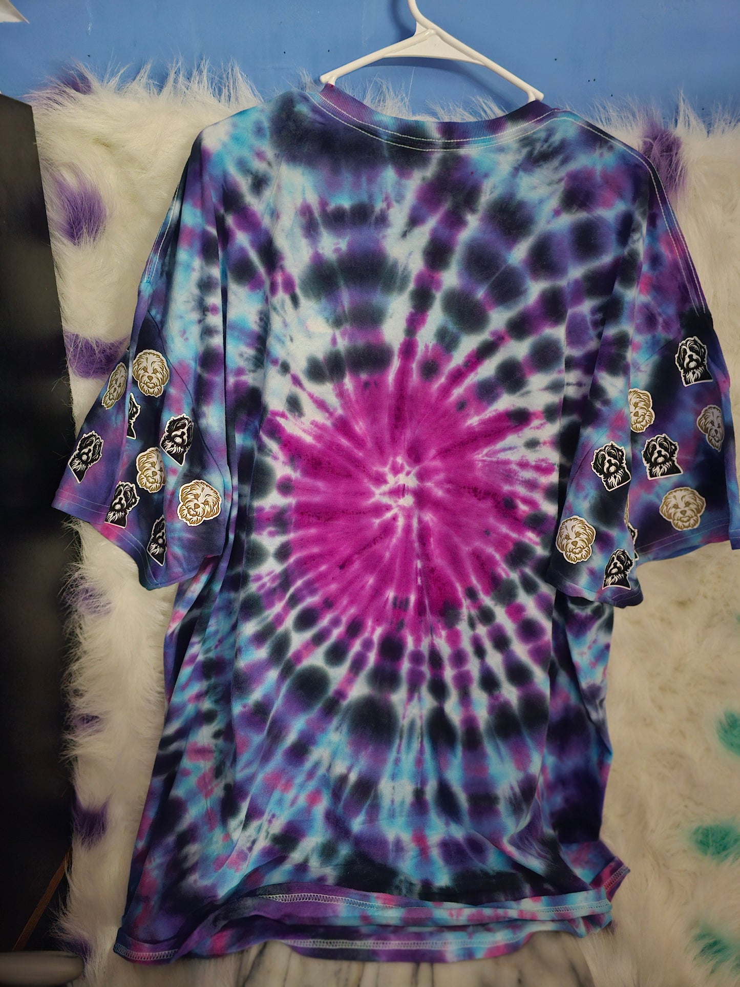Size 3x 100% cotton Personalized dog tye dye Tshirt