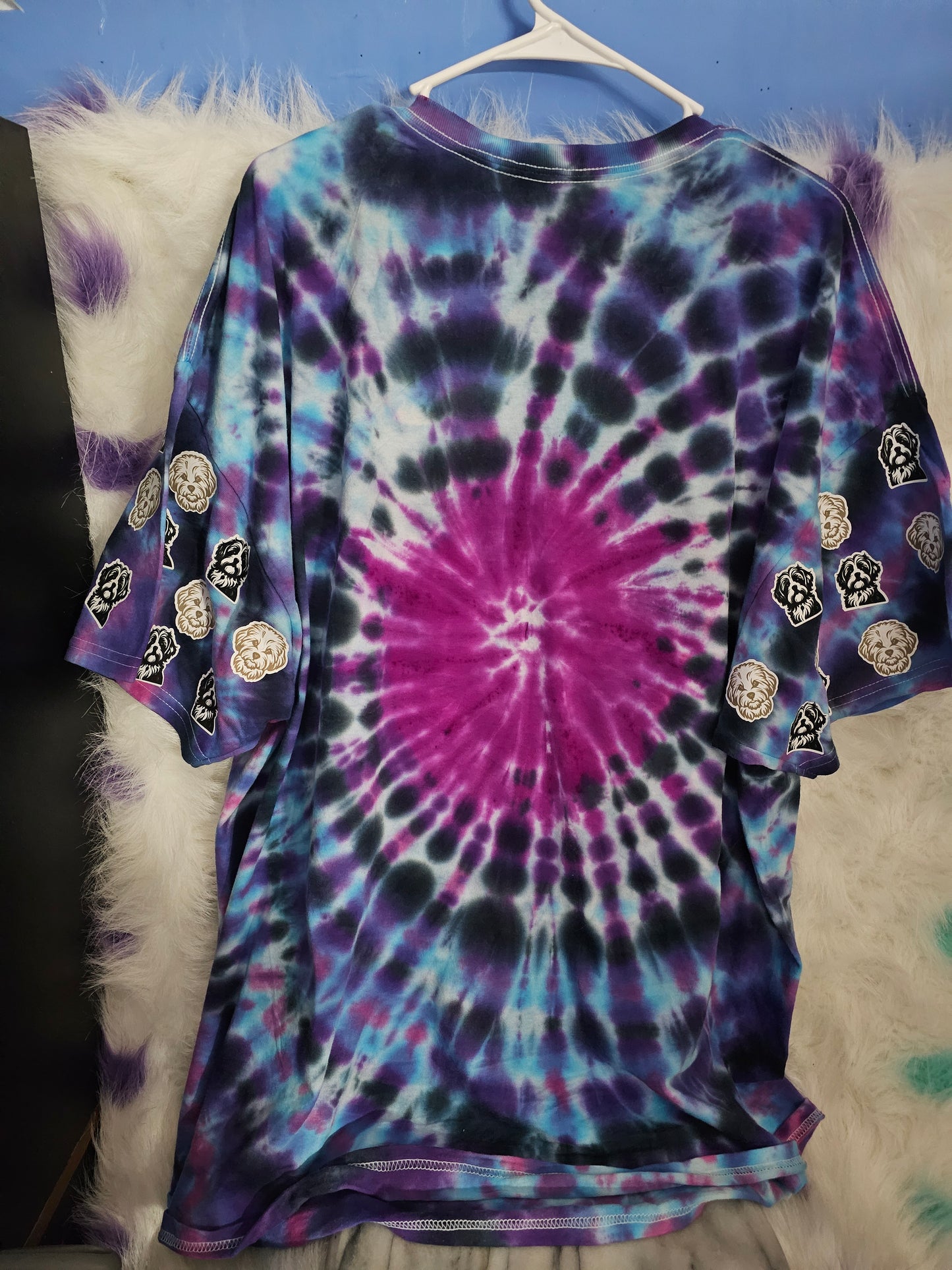 Size 3x 100% cotton Personalized dog tye dye Tshirt