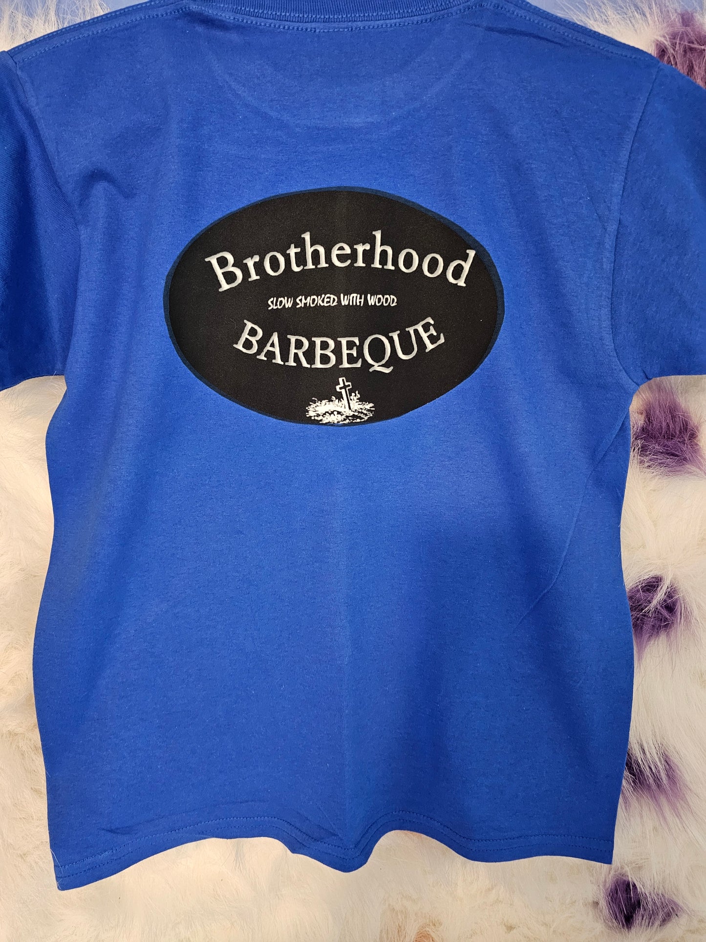 Size 3x 100%cotton Brotherhood barbecue blue  Tshirt