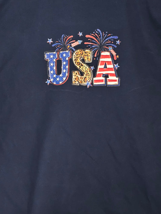 Size XL 100% cotton Black USA Tshirt