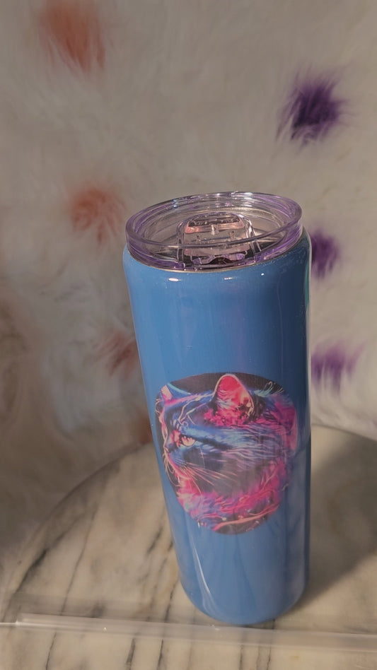 20 oz Cat double wall stainless steel tumbler cup