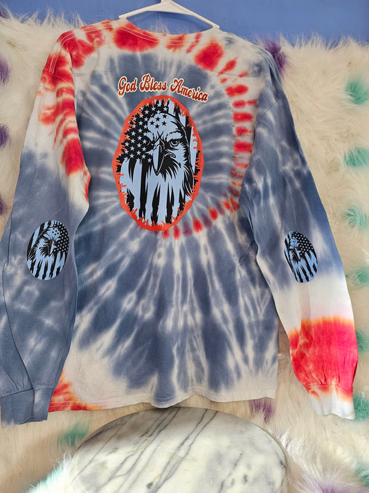 Size L 100%cotton God bless America tie dye Tshirt