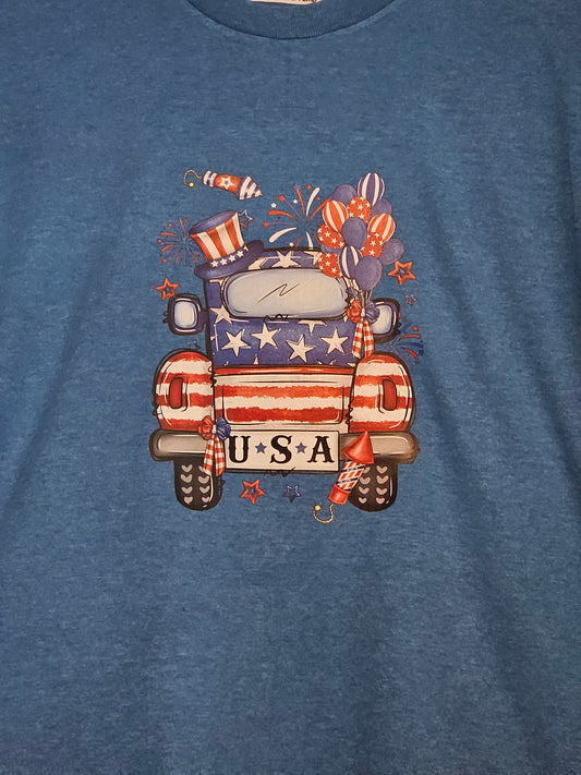 Size M 50%cotton 50%polyester blue independence truck Tshirt