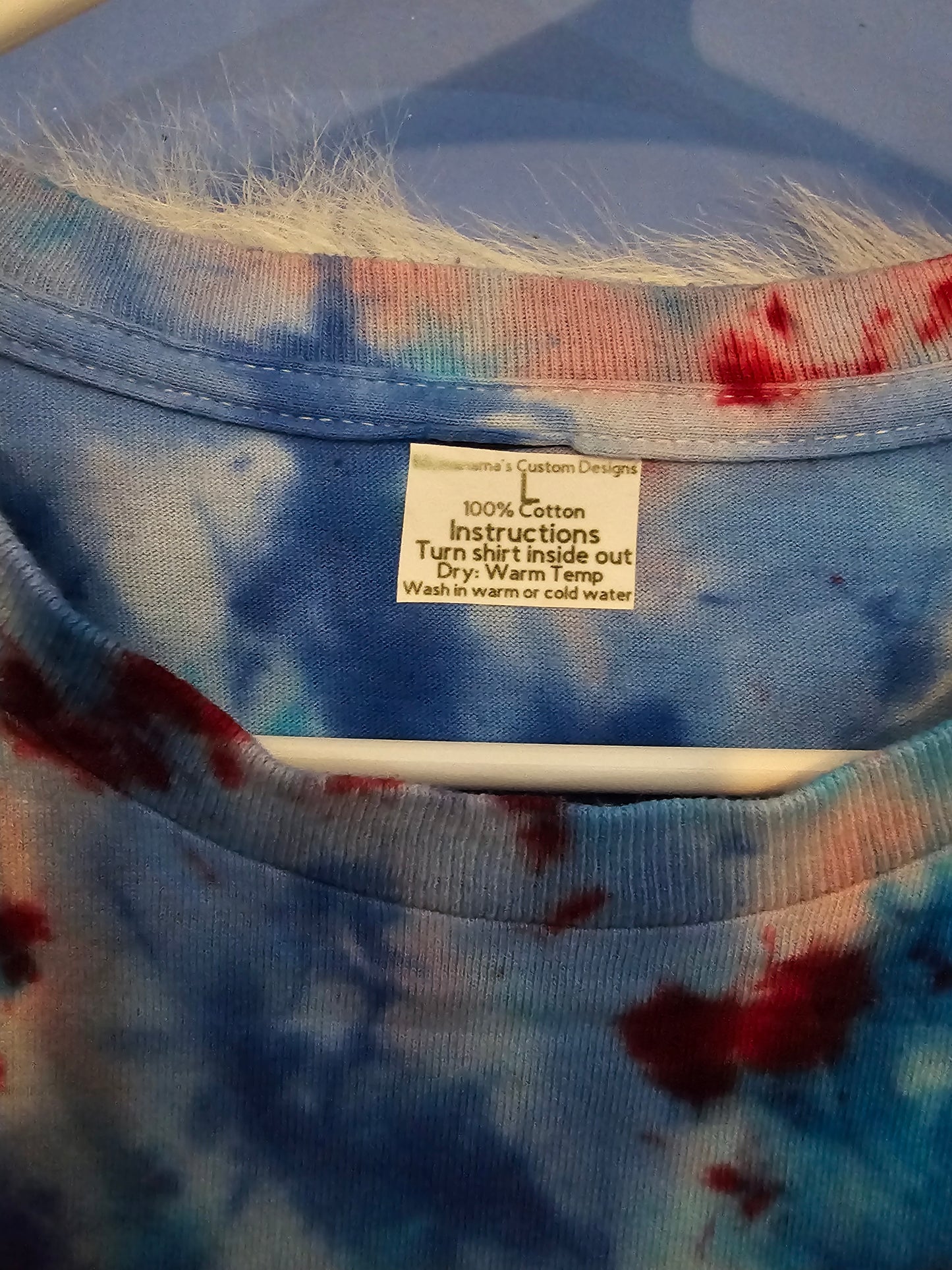Size L 100% cotton tye dye God Bless America with cross Tshirt