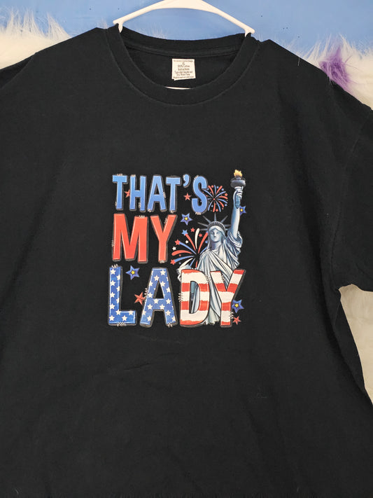 Size XL 100% cotton Black That's my lady Tshirt