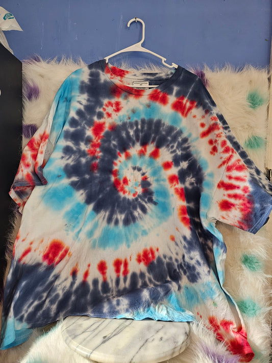 Size 4x 100%cotton red,white and blue tie dye Tshirt