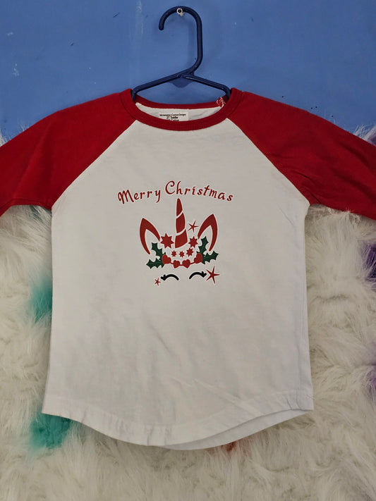 Size 2T Toddler 100% cotton White Merry Christmas Tshirt