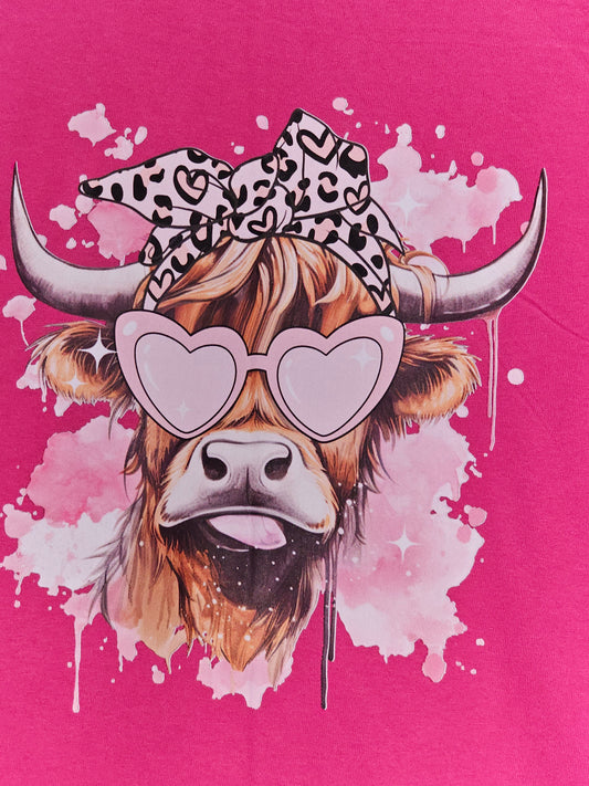 Size L 100% cotton Pink cow Tshirt