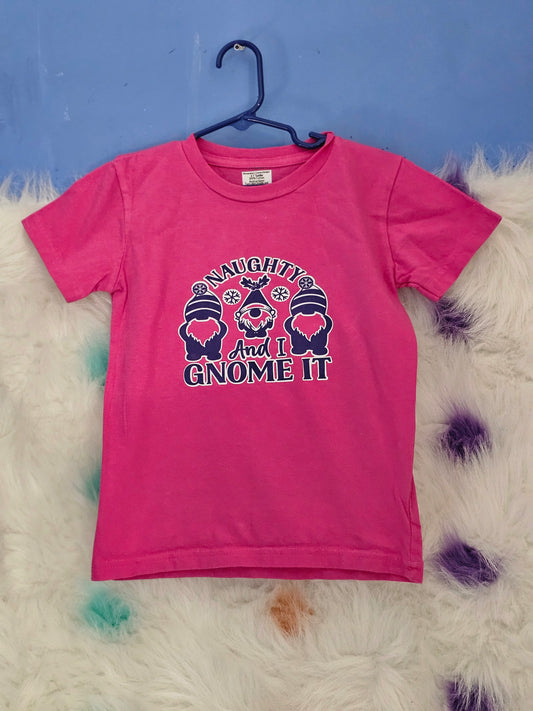 Size 4T Toddler Pink Gnome it Tshirt