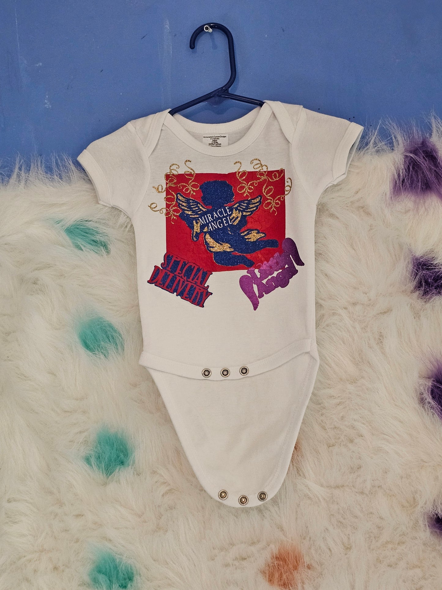 Size 0-3 months special delivery baby onesie