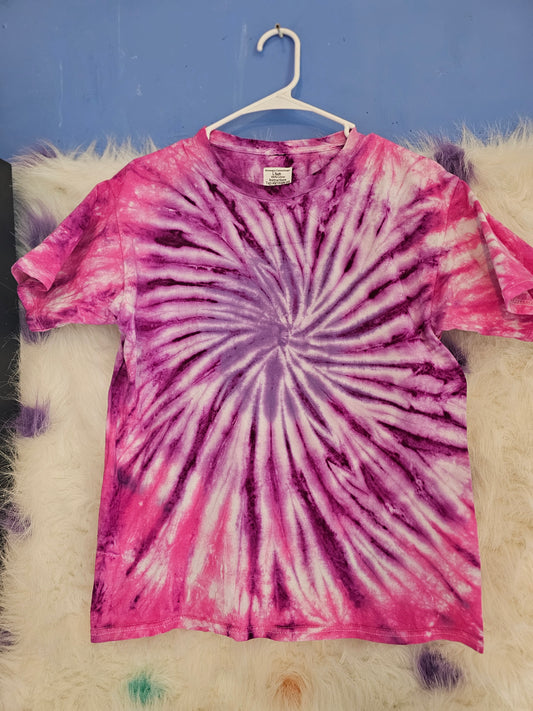 Size L youth pink and purple  sparrow tie dye Tshirt