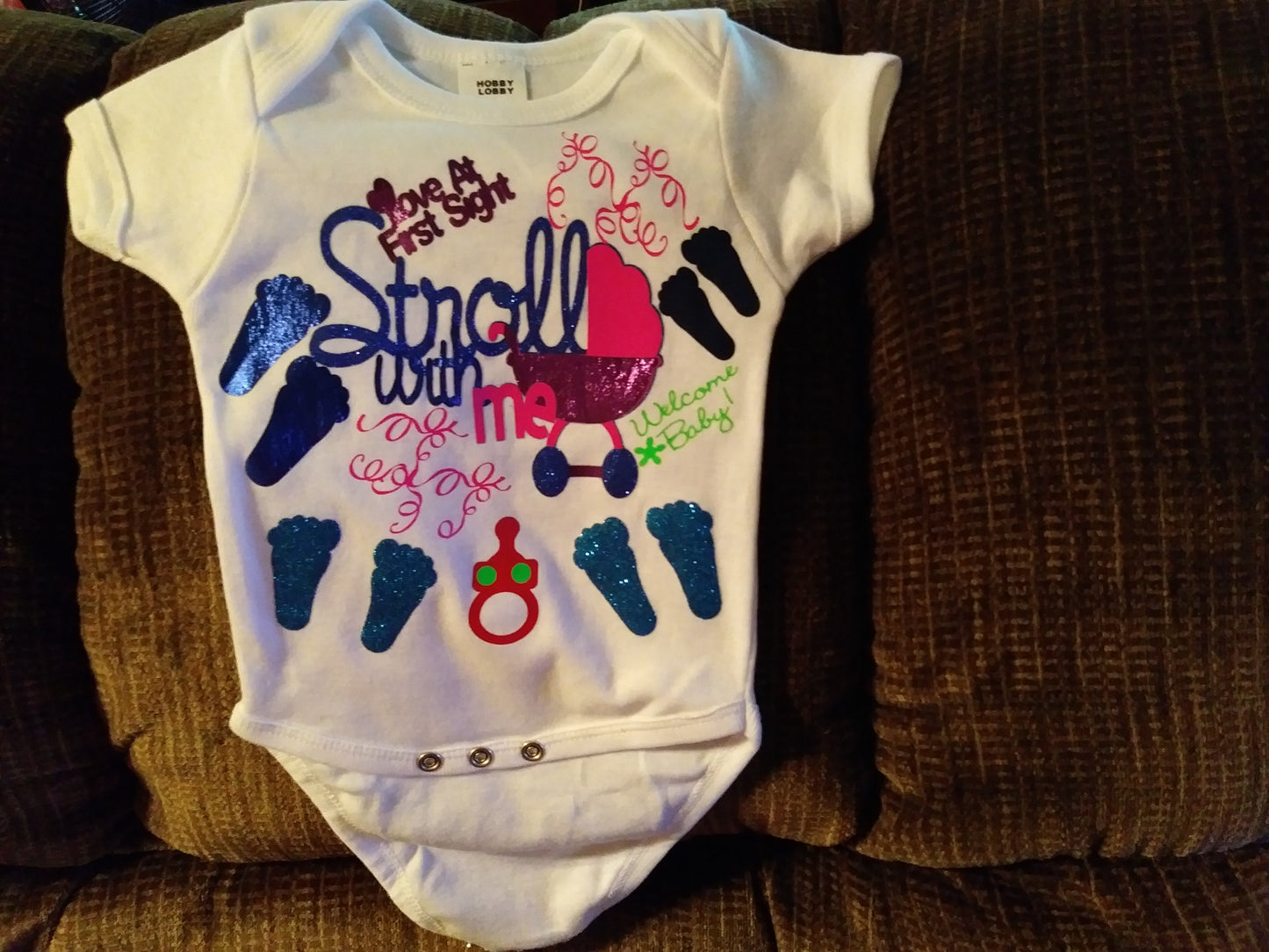 Stroll with me baby girl Oneies.