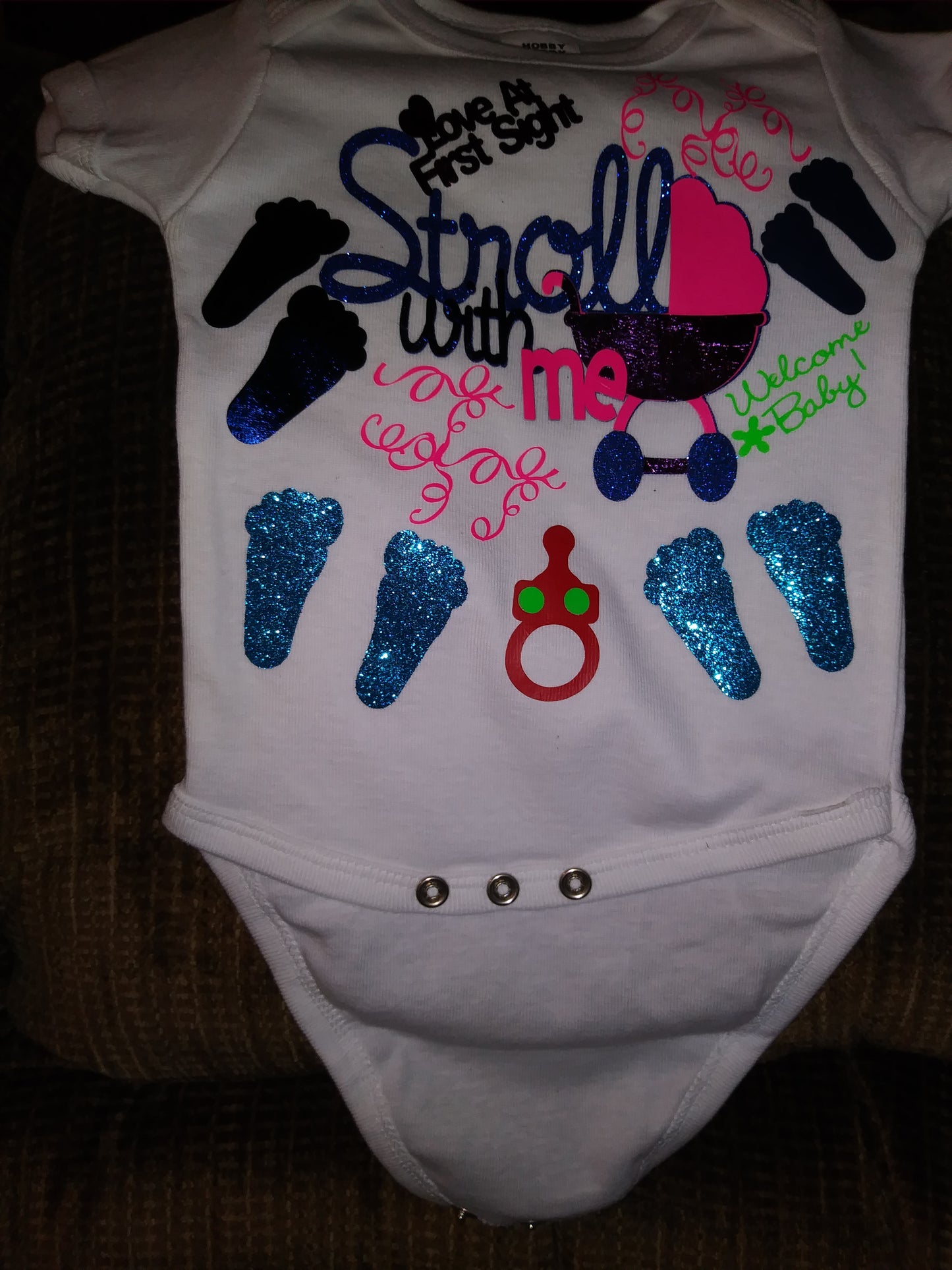 Stroll with me baby girl Oneies.